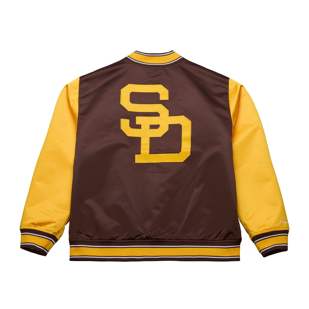 San Diego Padres White & Brown Reversible Satin Full-Zip Jacket