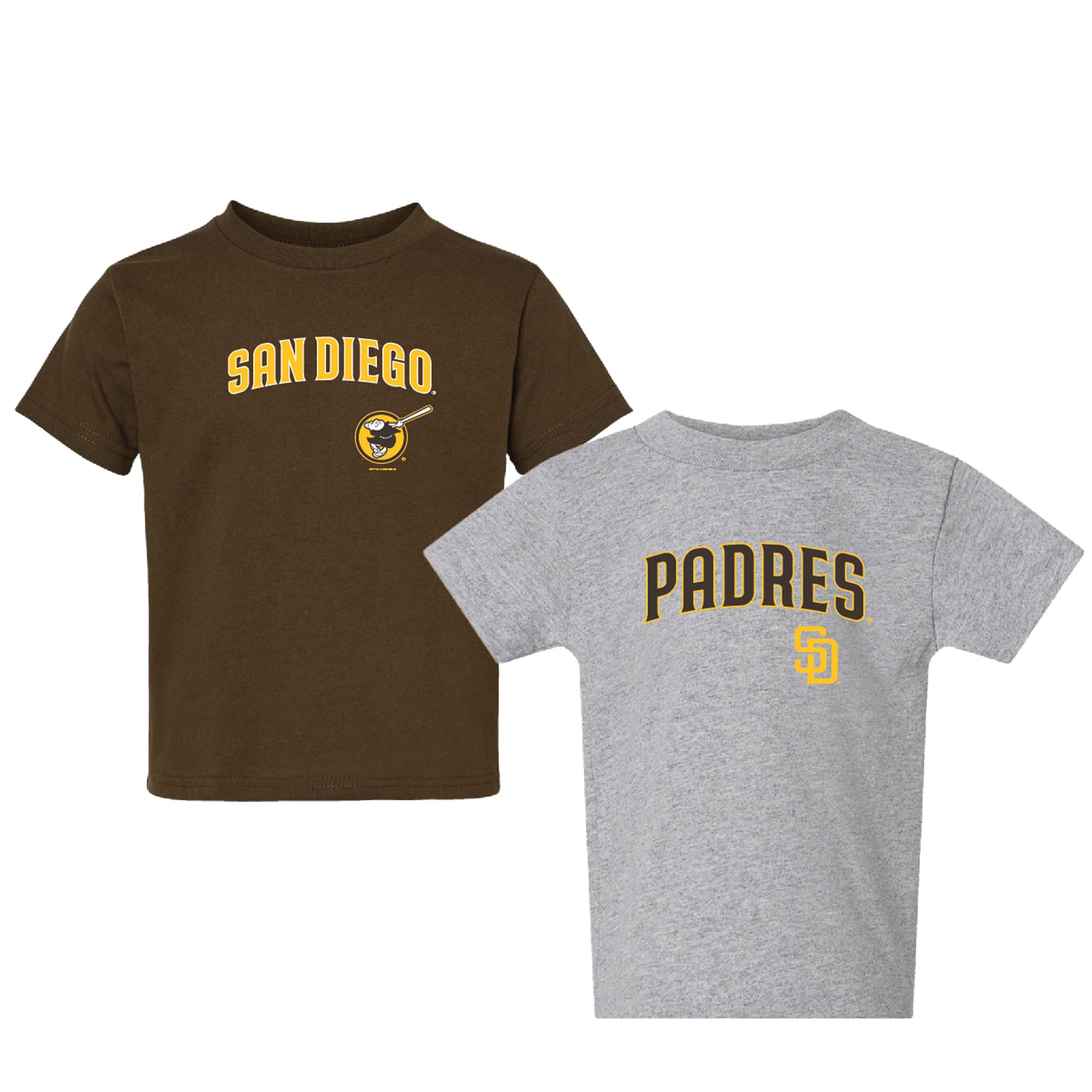Ensemble de 2 t-shirts marron/gris à logo des Padres San Diego pour tout-petits