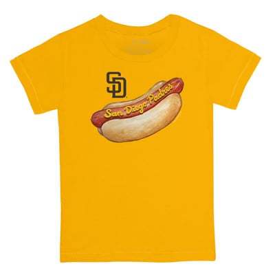 San Diego Padres Tiny Turnip Toddler Hot Dog T-Shirt - Gold