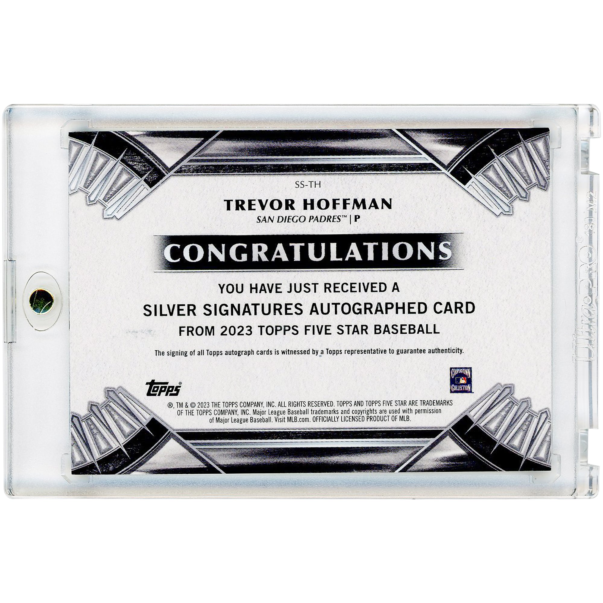 Trevor Hoffman San Diego Padres Autographed 2023 Topps Five Star Silver Ink #SS-TH #25/25 Card