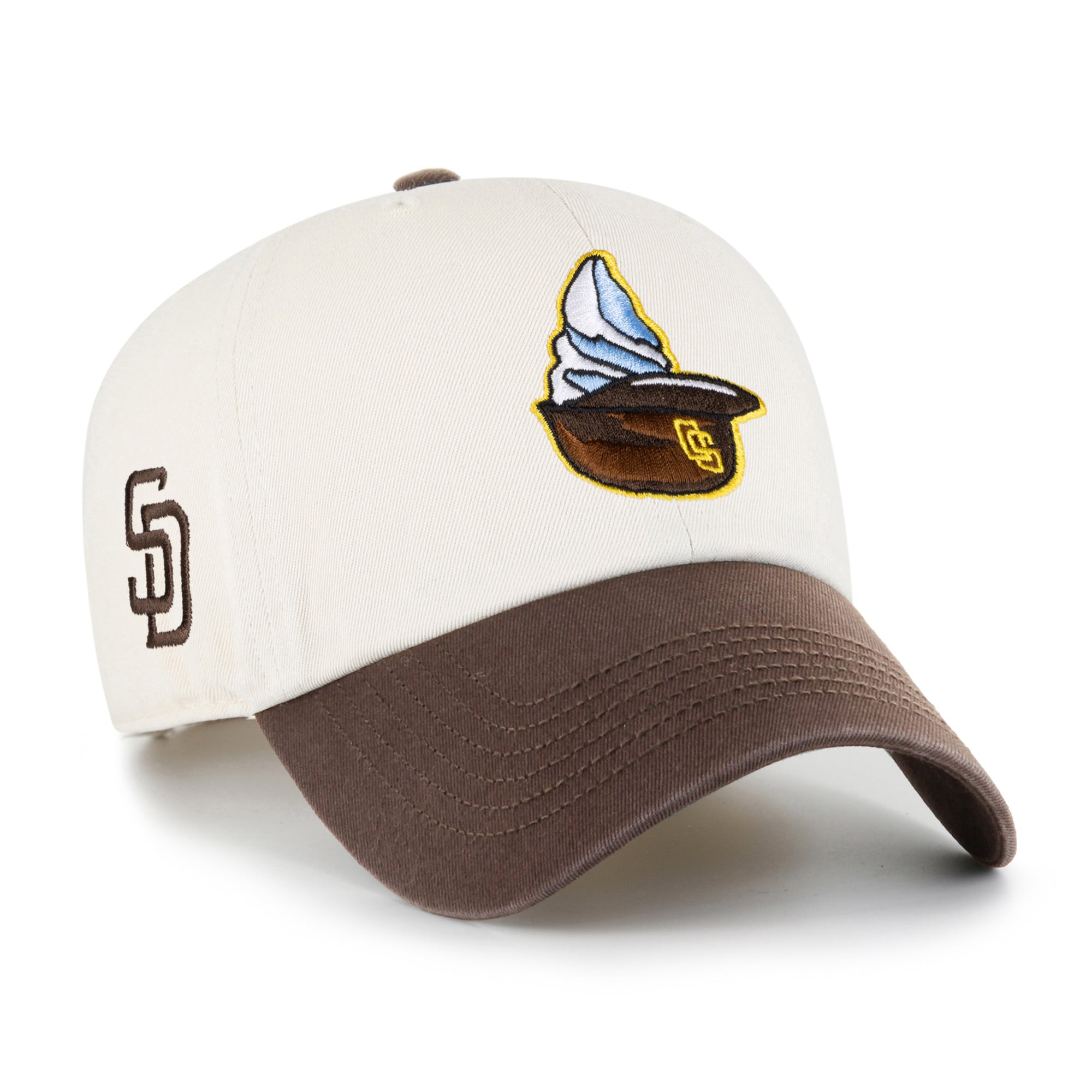 Unisex '47 Natural San Diego Padres Single Swirl Ice Cream Helmet 2.0 Clean Up Adjustable Hat