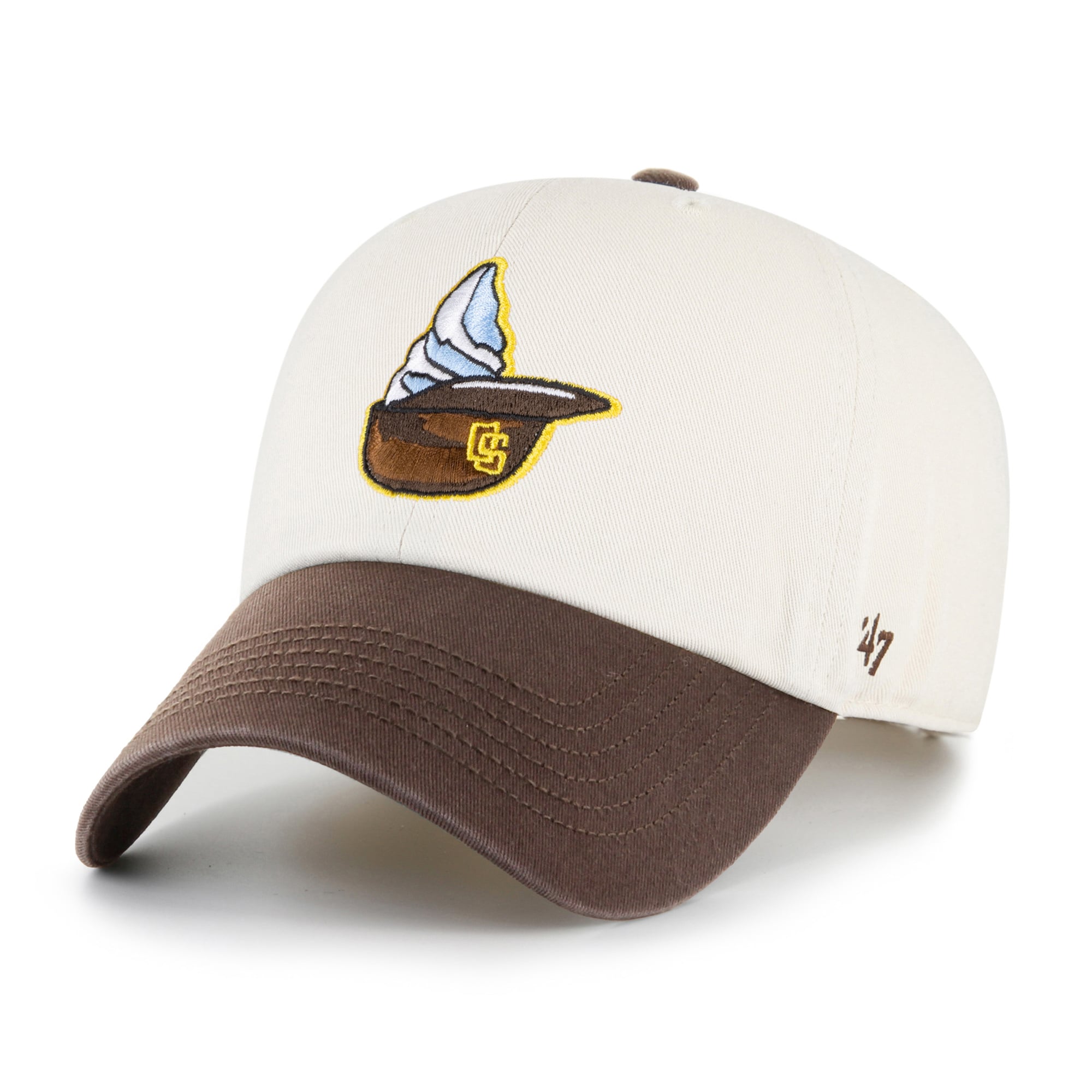 Unisex '47 Natural San Diego Padres Single Swirl Ice Cream Helmet 2.0 Clean Up Adjustable Hat