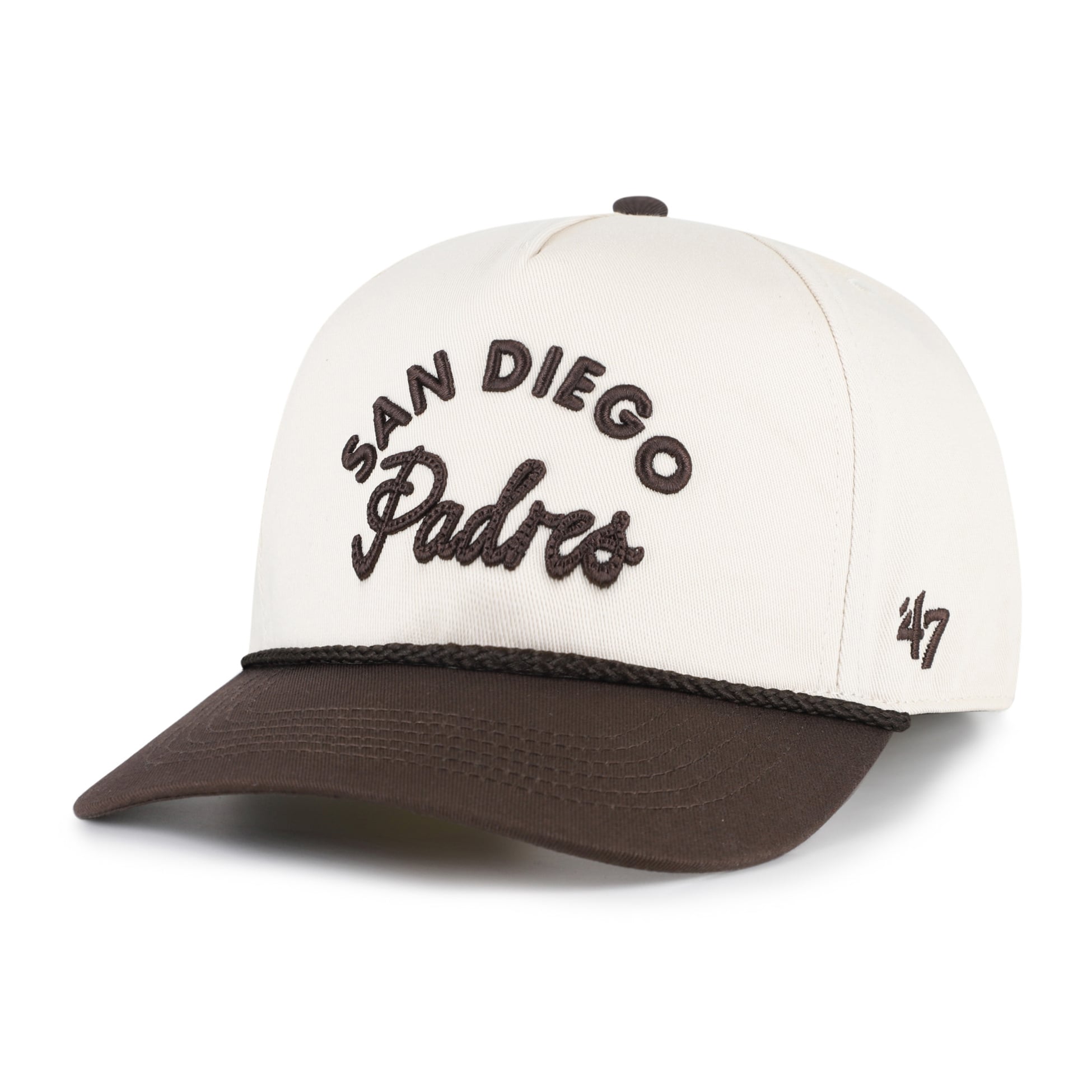 Unisex '47 Natural/Brown San Diego Padres Rope Script Hitch Adjustable Hat