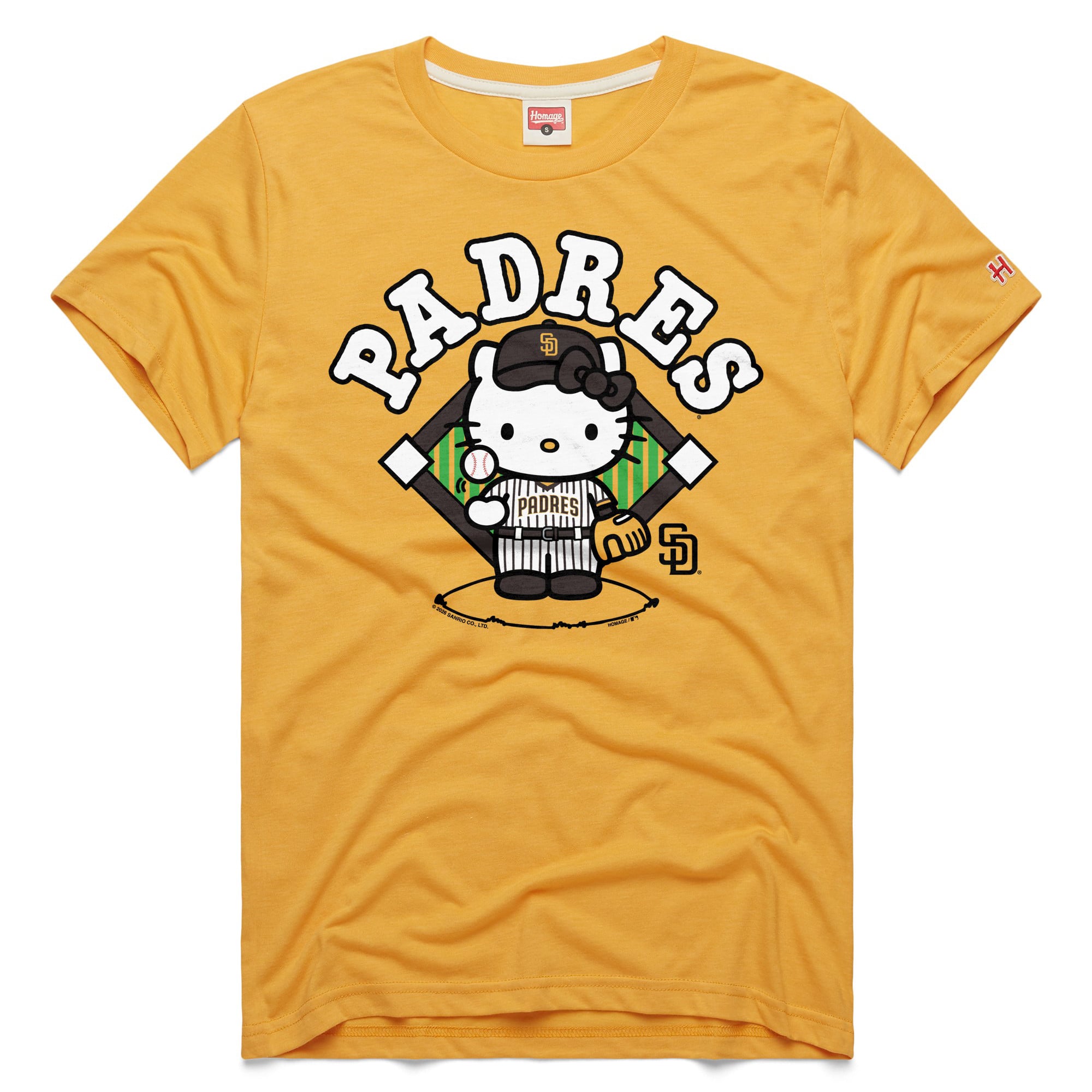 Unisex Homage Gold San Diego Padres Hello Kitty Tri-Blend T-Shirt