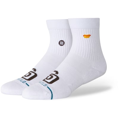 San Diego Padres Stance Unisex Hot Dog Quarter Socks - White