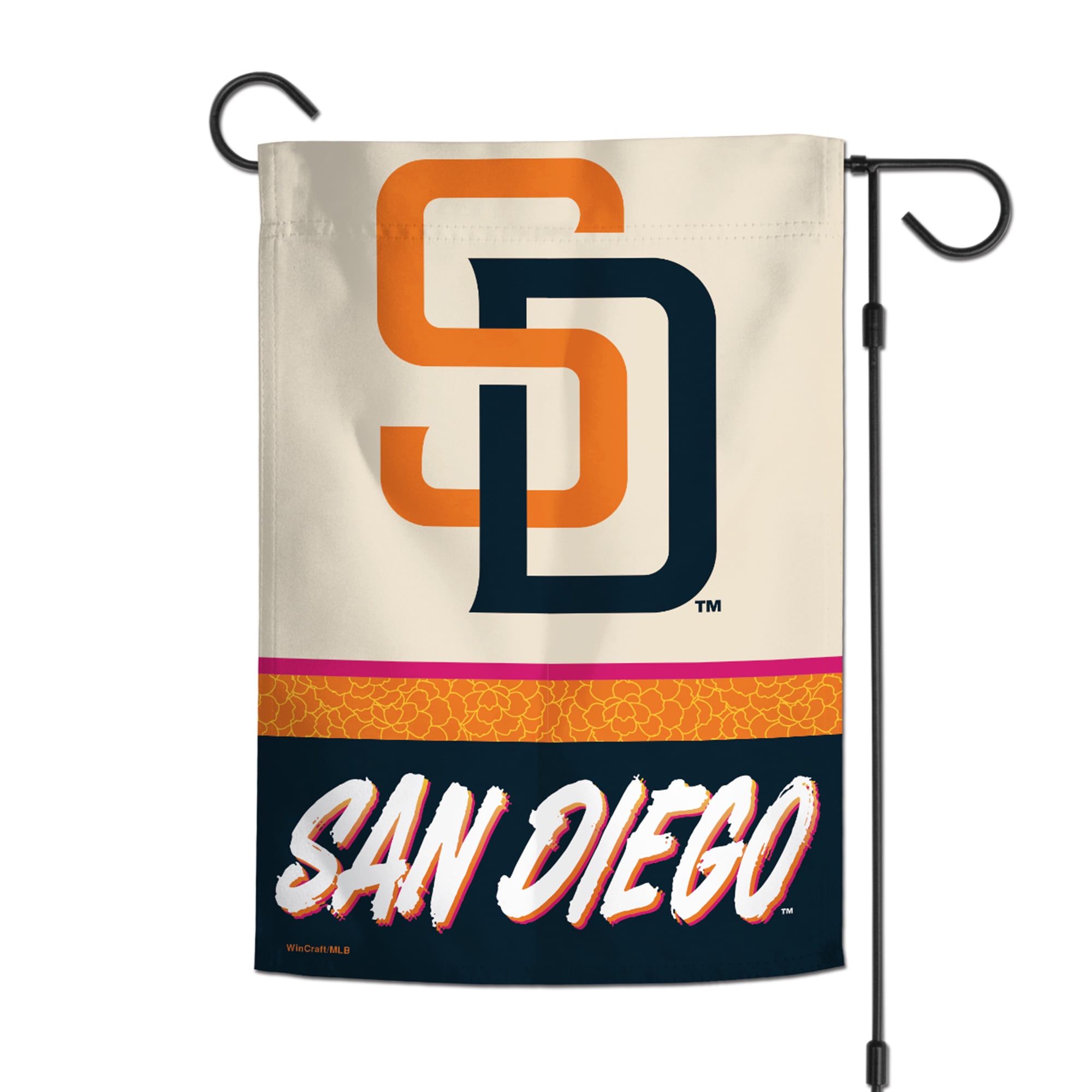 Drapeau de jardin double face WinCraft San Diego Padres 2026 City Connect 12" x 18"