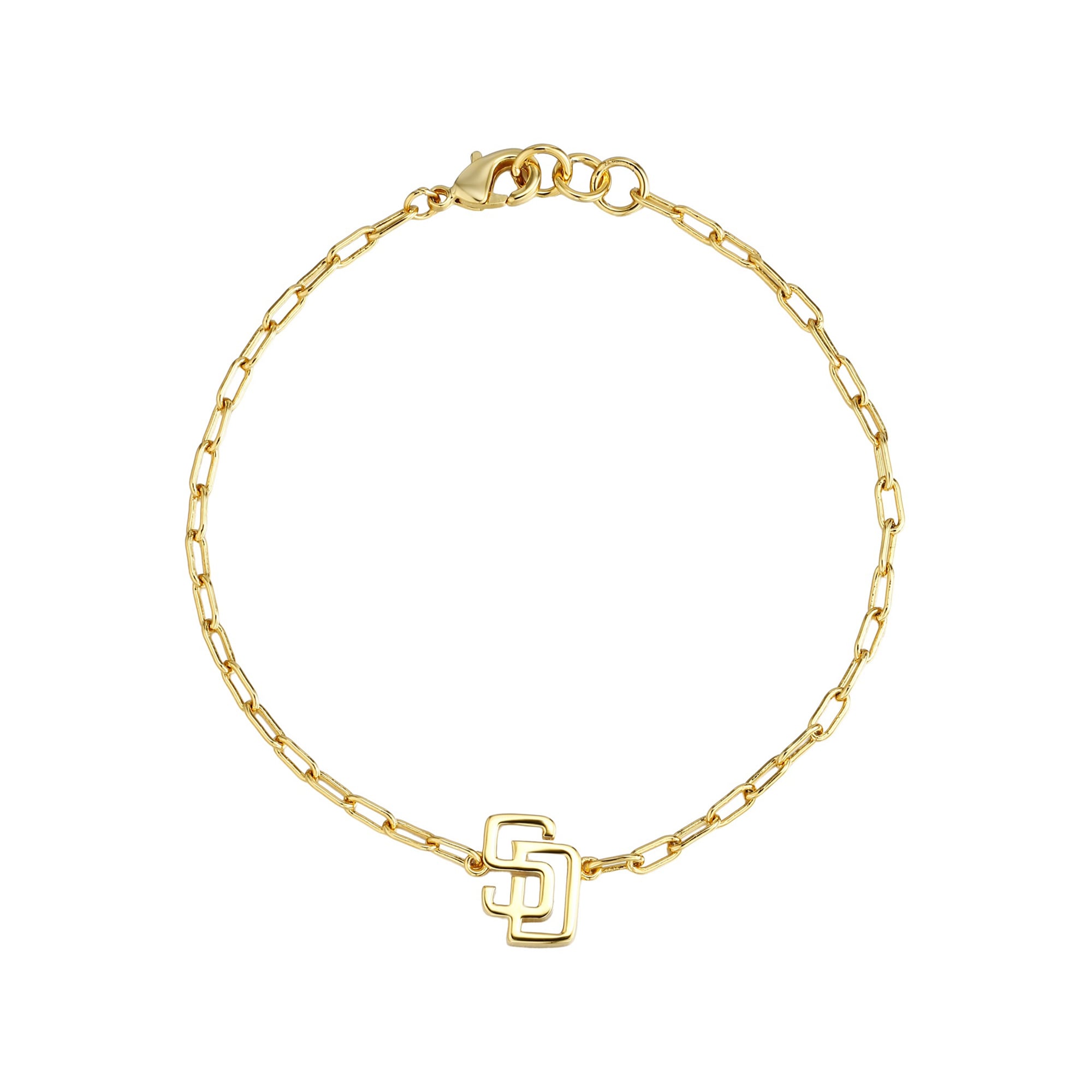 Women's by Jill Martin  Gold San Diego Padres Classic Paperclip Bracelet