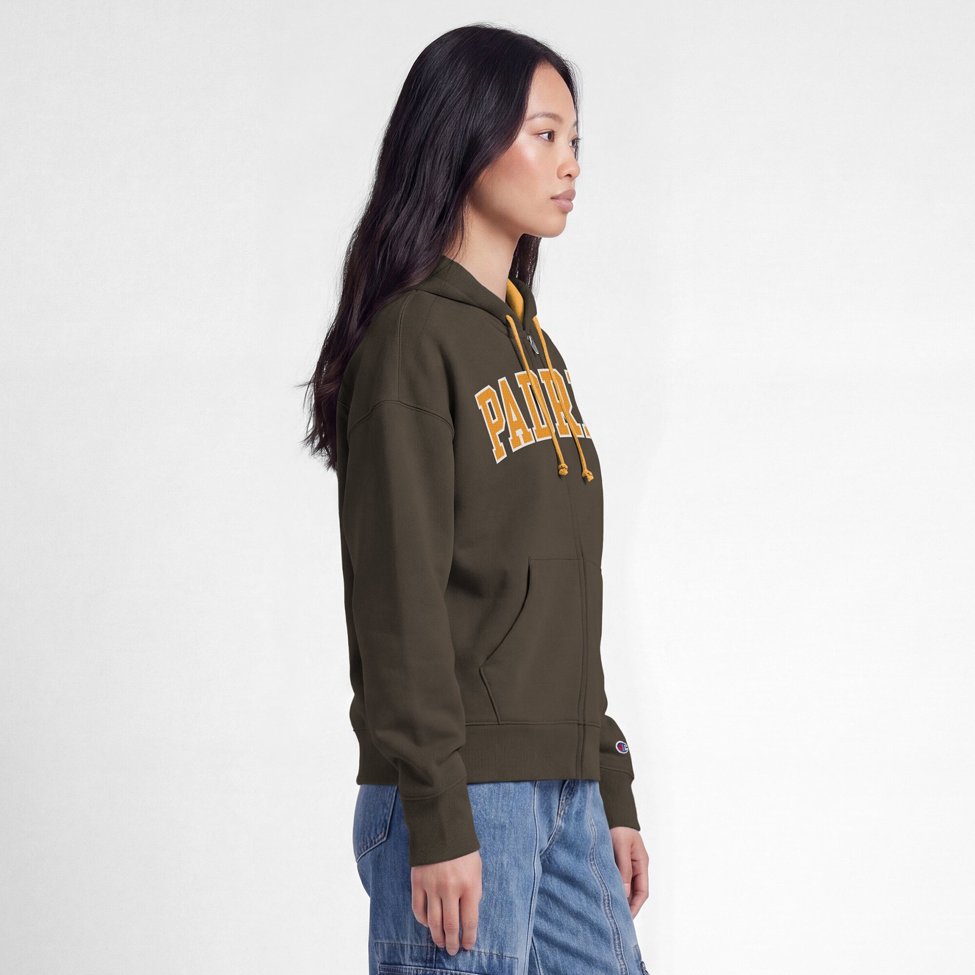 Sweat à capuche zippé en polaire marron Champion San Diego Padres pour femme