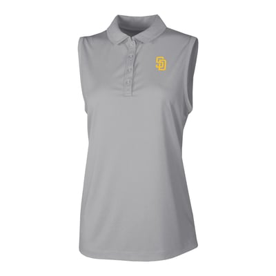 San Diego Padres Columbia Women's  Ace Flair Sleeveless Tank Polo - Gray