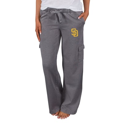 San Diego Padres Concepts Sport Women's Trackside Wide Leg Cargo Pants - Charcoal