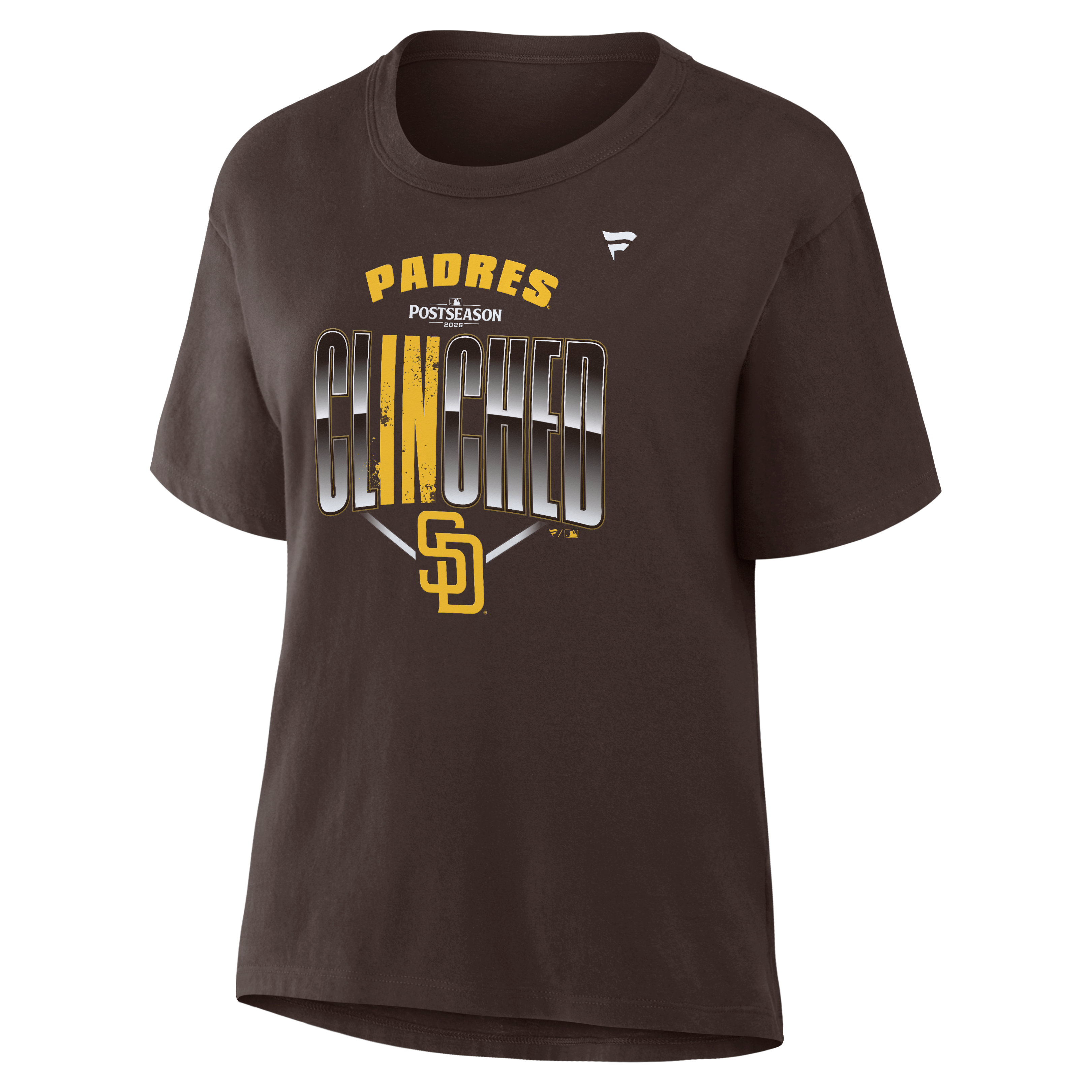 T-shirt Fanatics marron pour femmes, San Diego Padres, séries éliminatoires de la MLB 2026