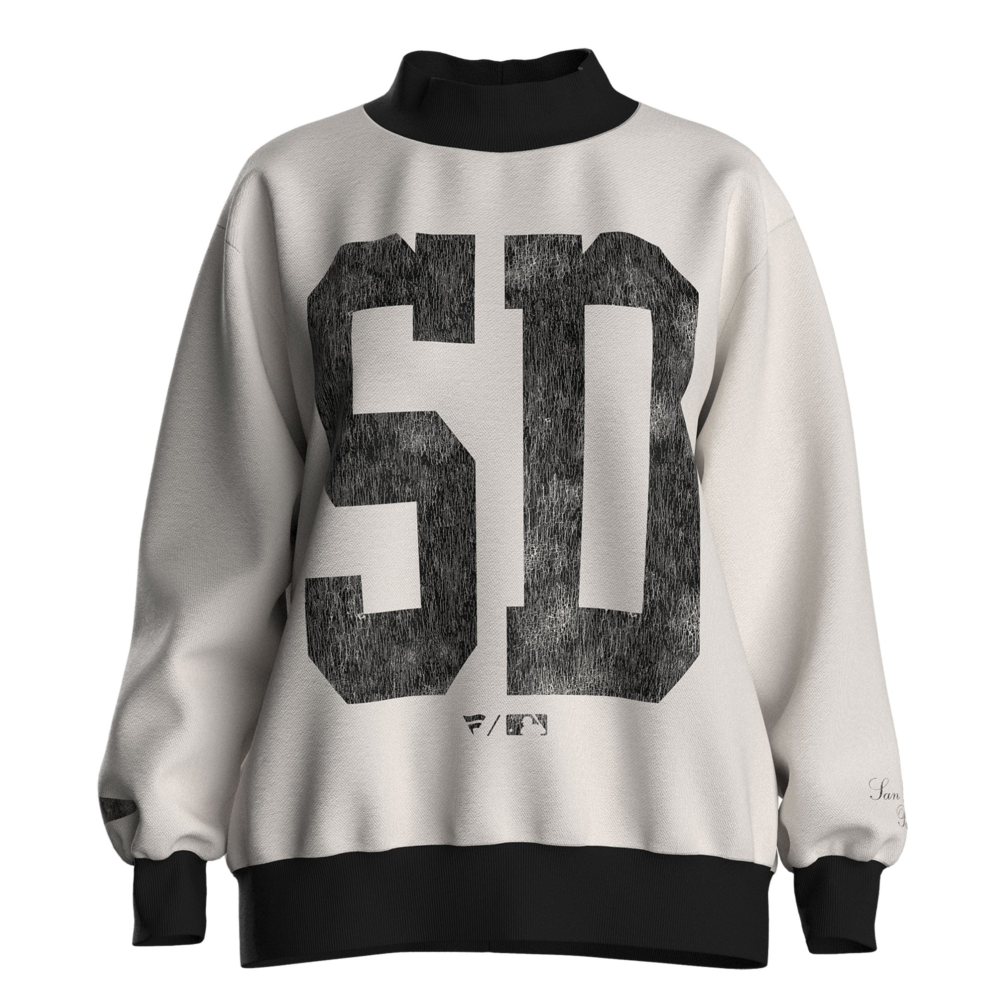 Women's Fanatics Cream San Diego Padres City Abbreviation Funnel Neck Fleece Sweatshirt