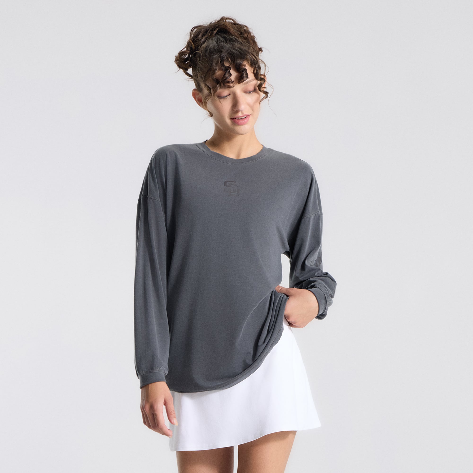 T-shirt à manches longues EasySet Relaxed-Fit gris San Diego Padres de lululemon pour femmes
