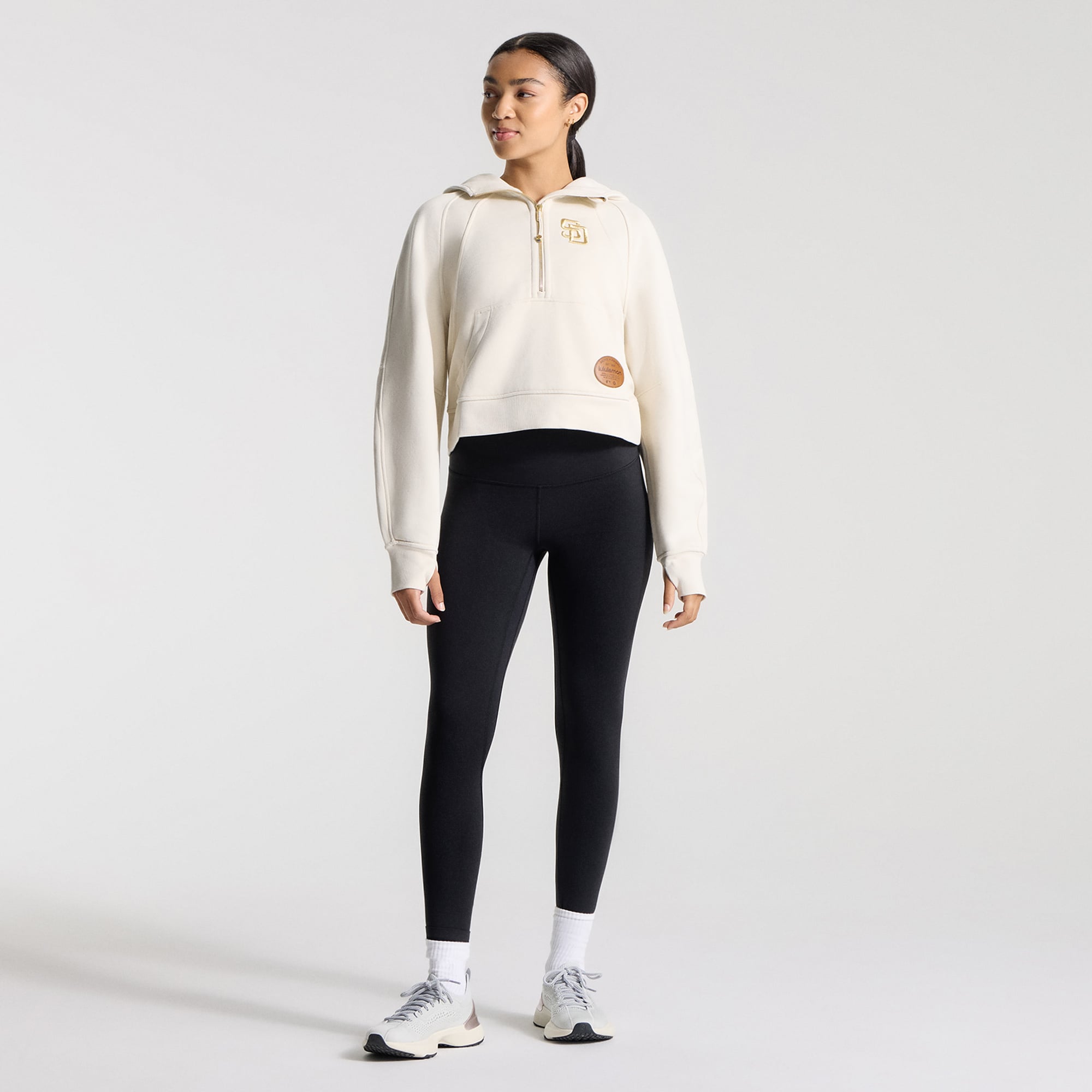 Women's lululemon Light Ivory San Diego Padres Scuba Oversized Half-Zip Hoodie