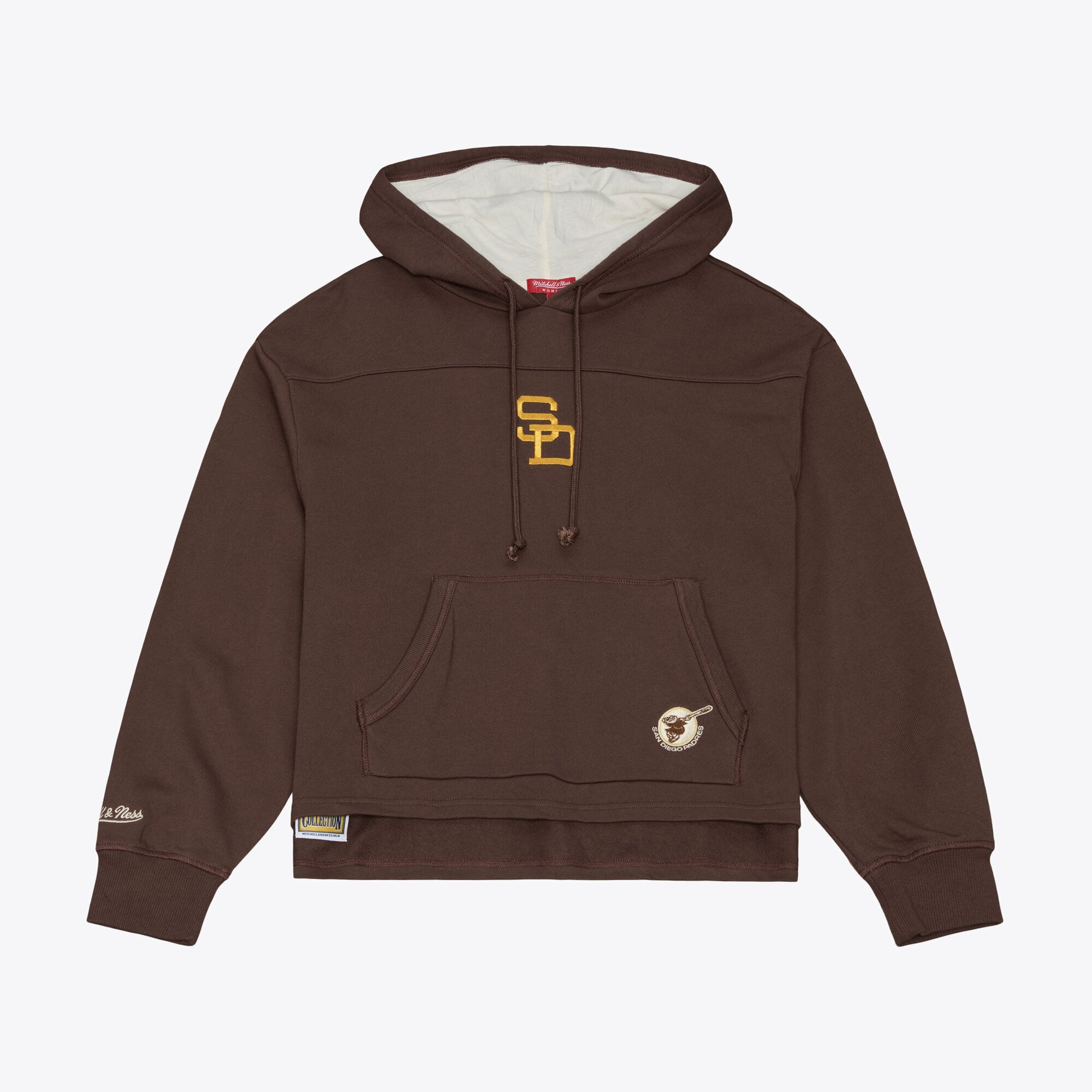 Women's Mitchell & Ness Brown San Diego Padres Cooperstown Collection Retro Roots Pullover Hoodie