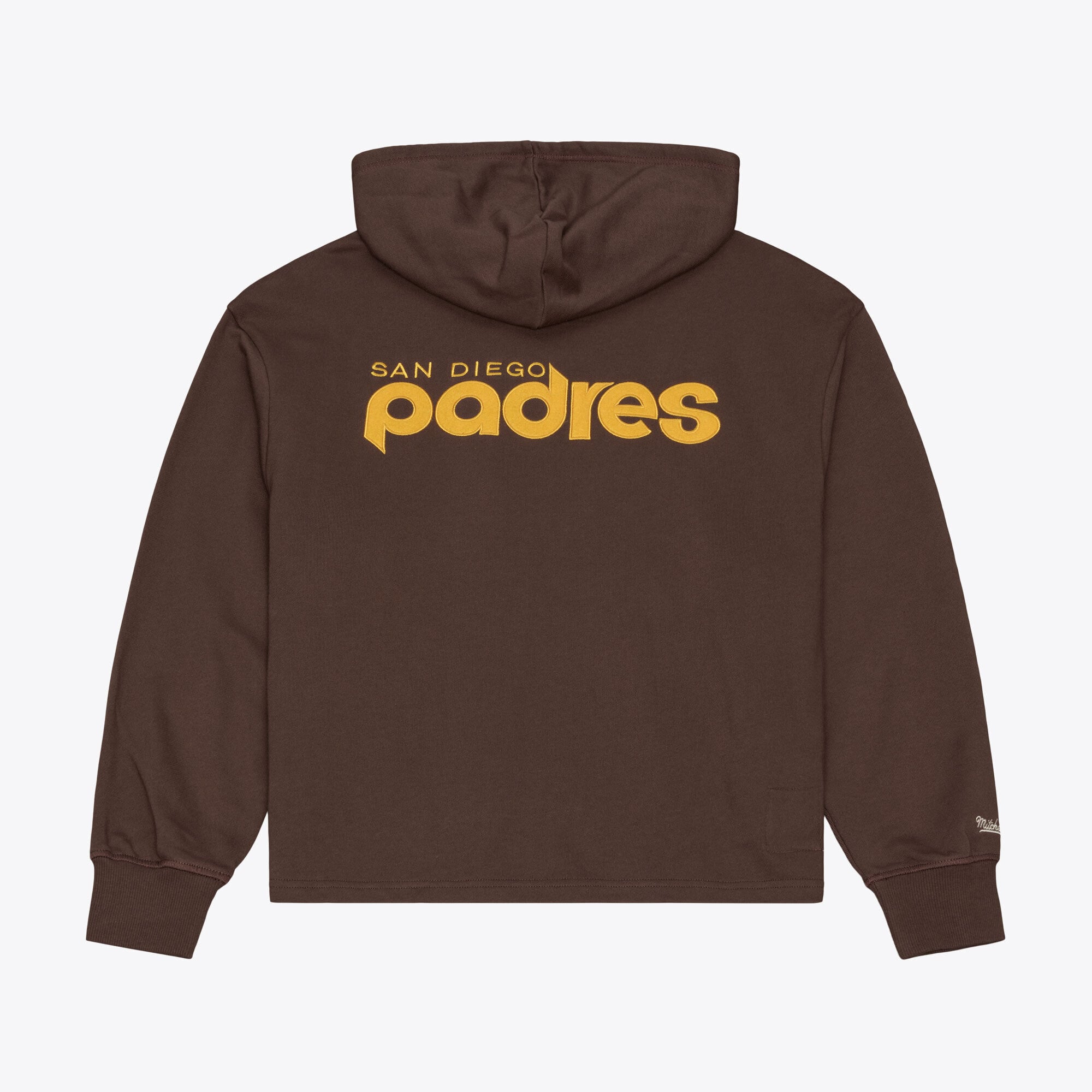 Women's Mitchell & Ness Brown San Diego Padres Cooperstown Collection Retro Roots Pullover Hoodie