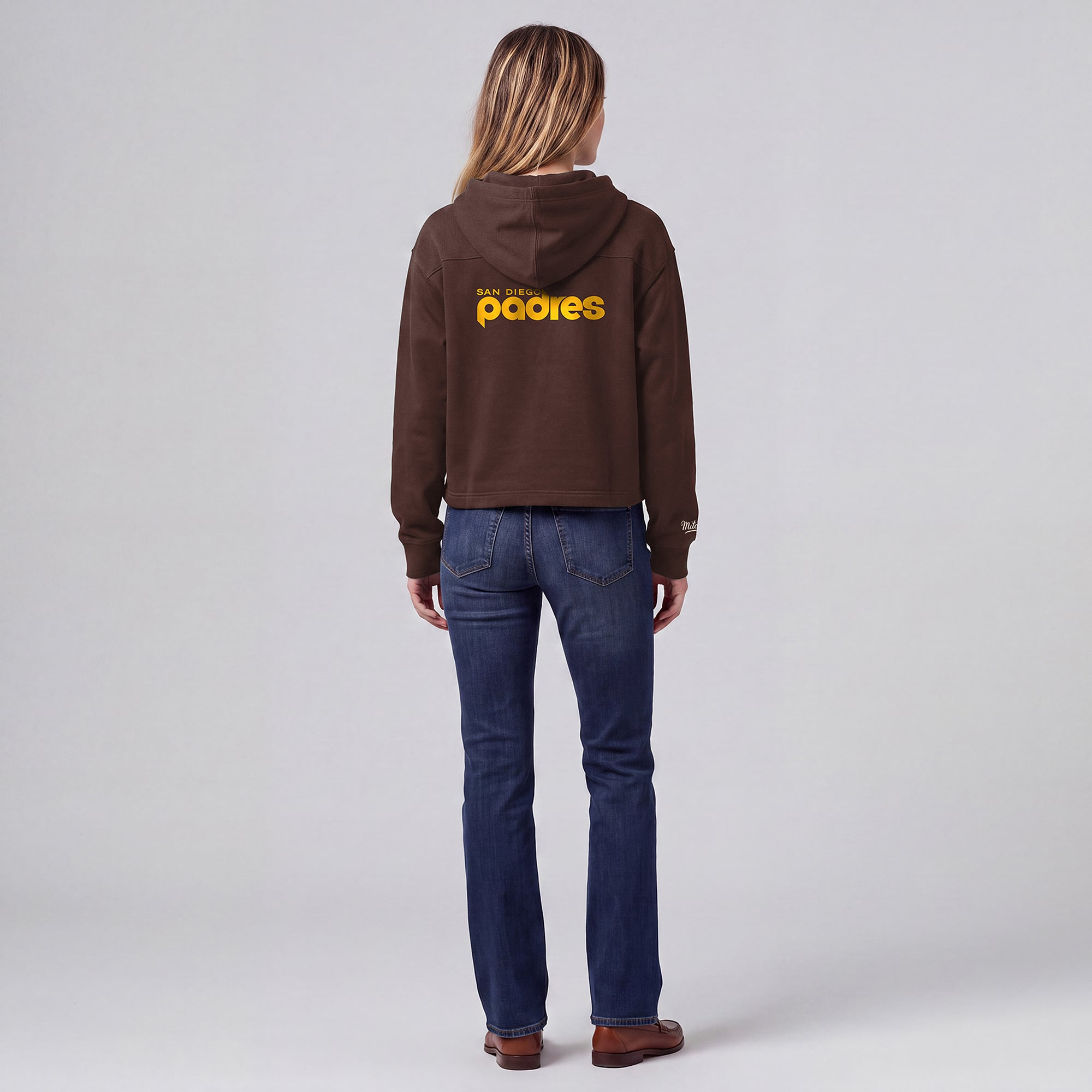 Women's Mitchell & Ness Brown San Diego Padres Cooperstown Collection Retro Roots Pullover Hoodie