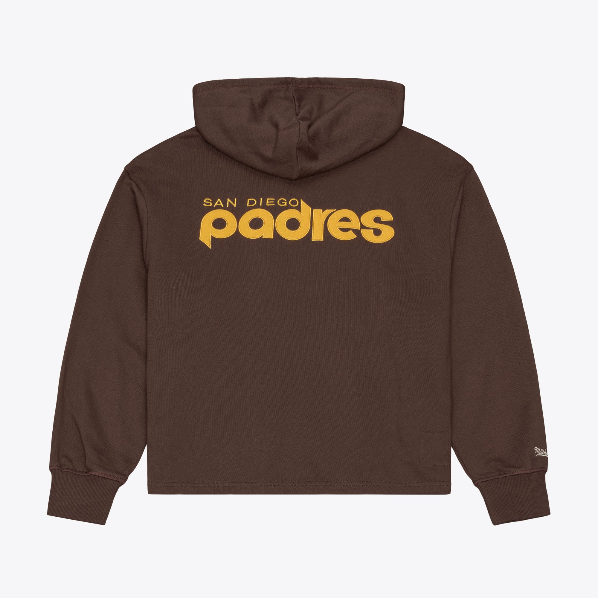 Women's Mitchell & Ness Brown San Diego Padres Cooperstown Collection Retro Roots Pullover Hoodie