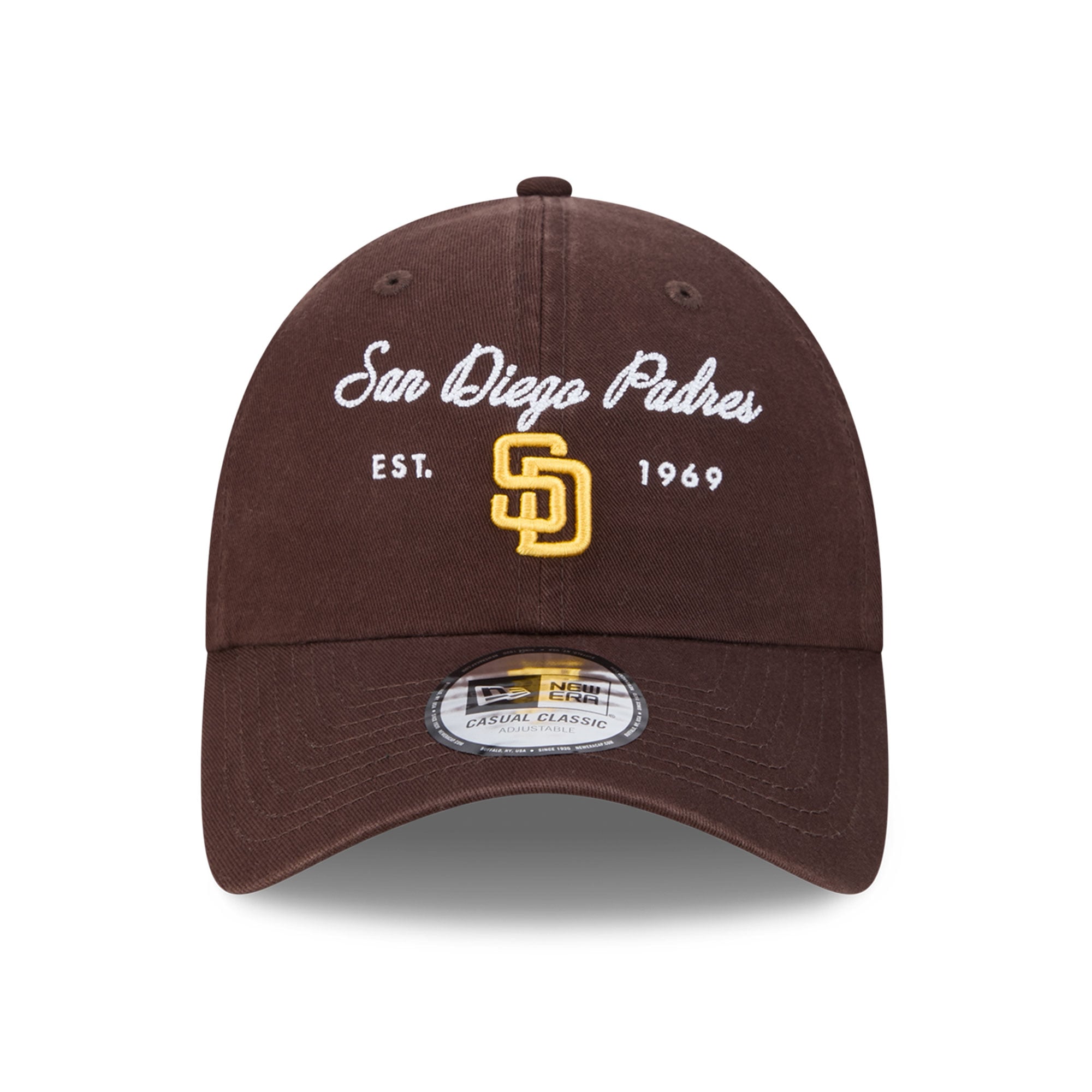 Casquette New Era marron pour femme, logo San Diego Padres, style classique décontracté et ajustable
