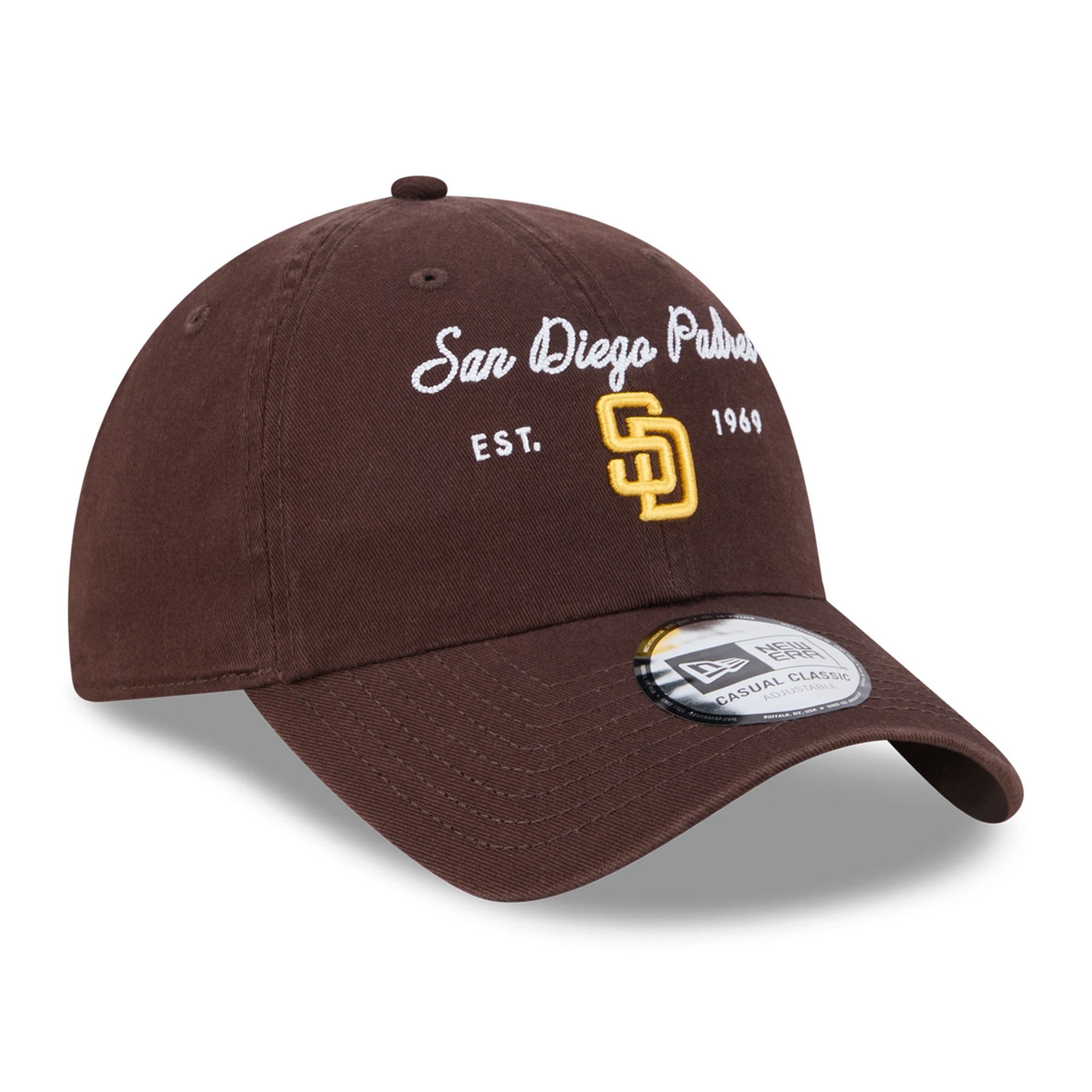 Casquette New Era marron pour femme, logo San Diego Padres, style classique décontracté et ajustable
