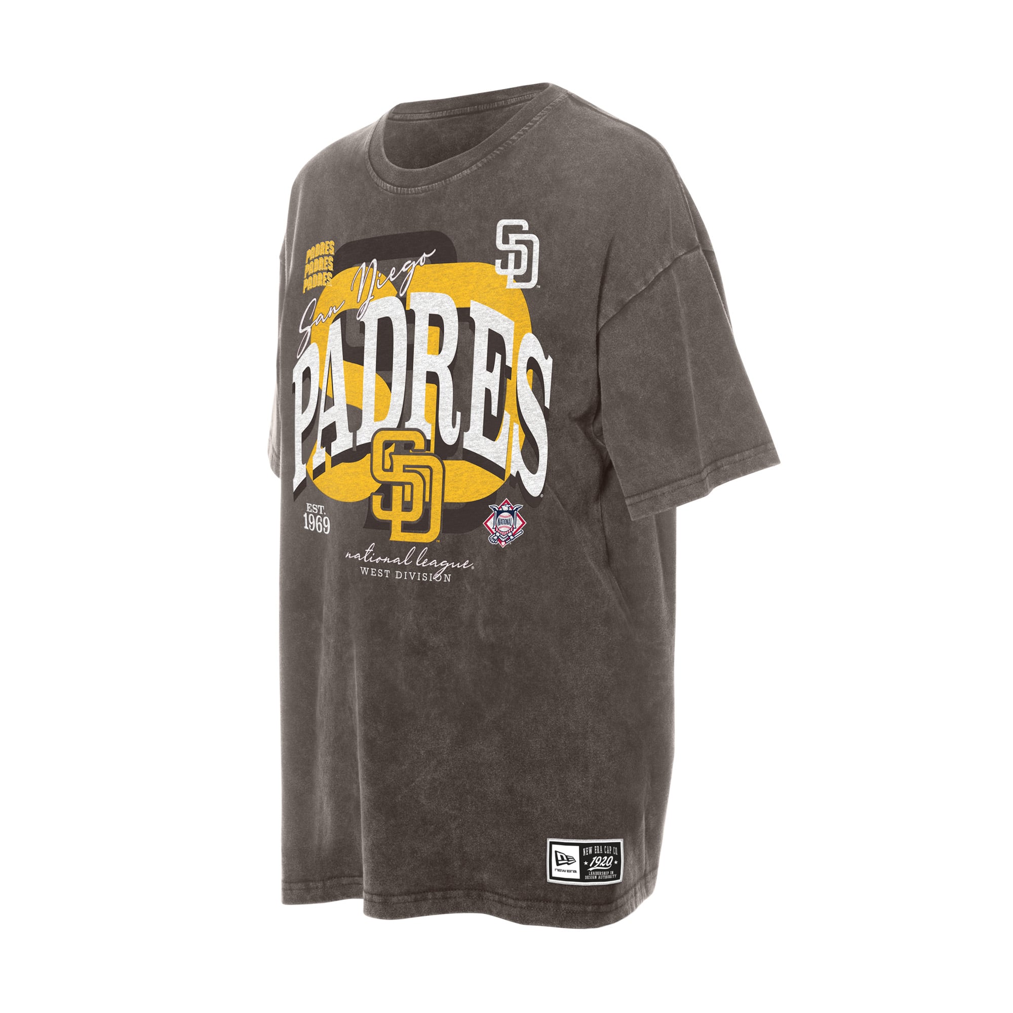 T-shirt boyfriend marron New Era San Diego Padres Throwback à délavage minéral pour femme