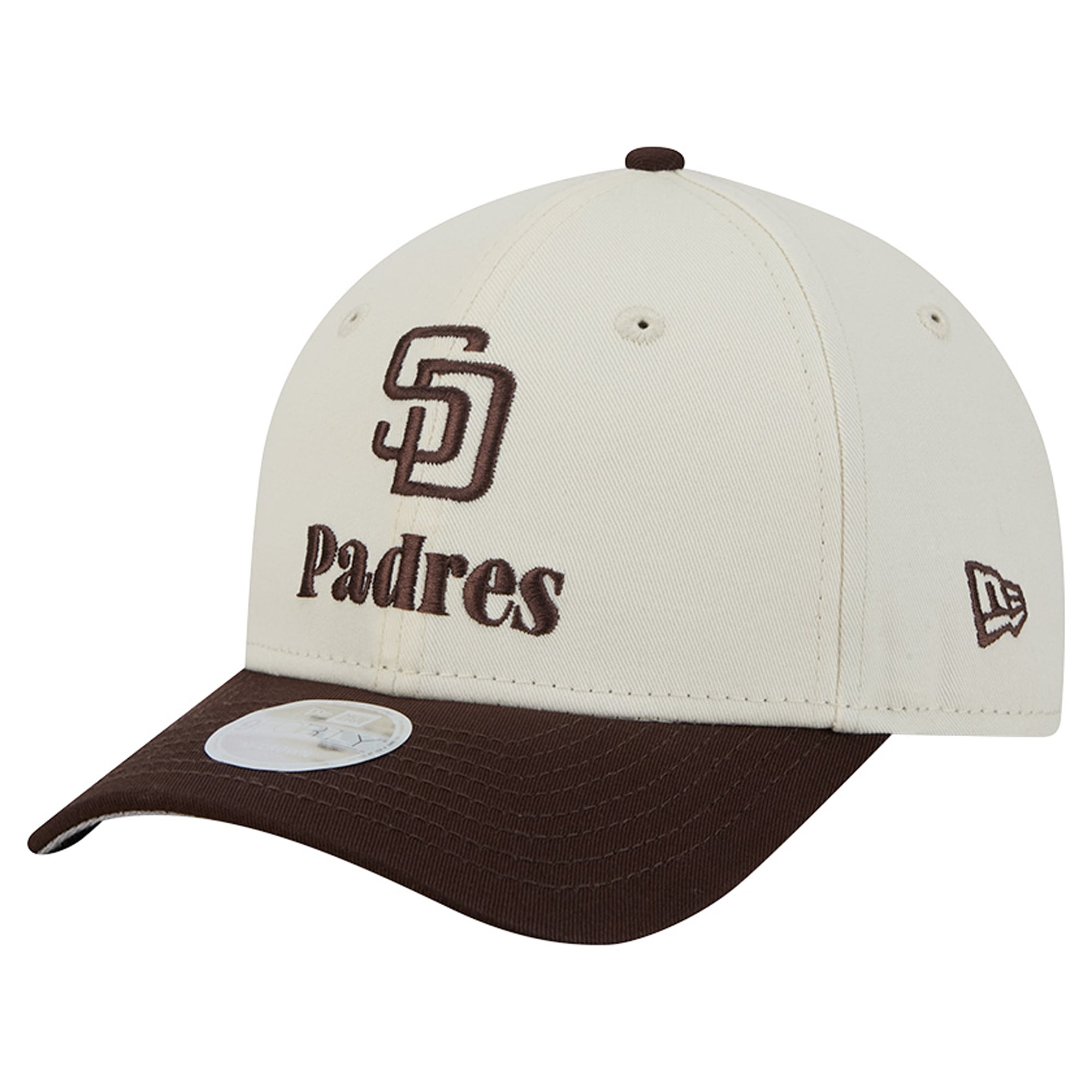 Casquette ajustable New Era crème/marron San Diego Padres Primary 9FORTY M-Crown pour femme