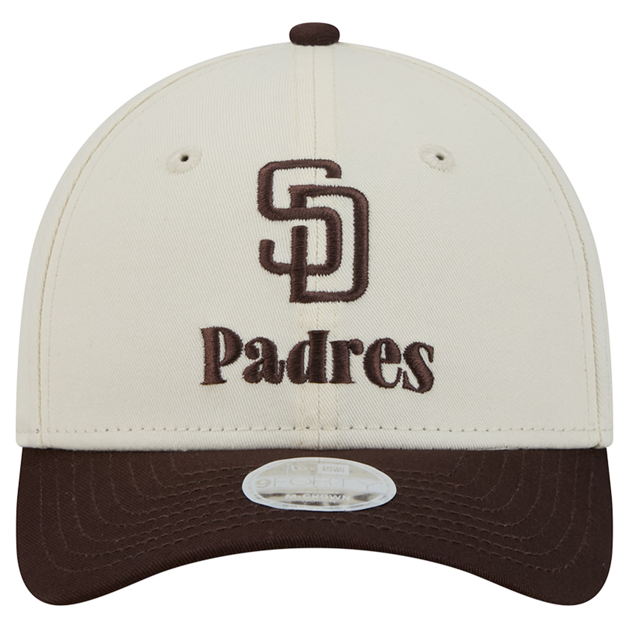 Casquette ajustable New Era crème/marron San Diego Padres Primary 9FORTY M-Crown pour femme