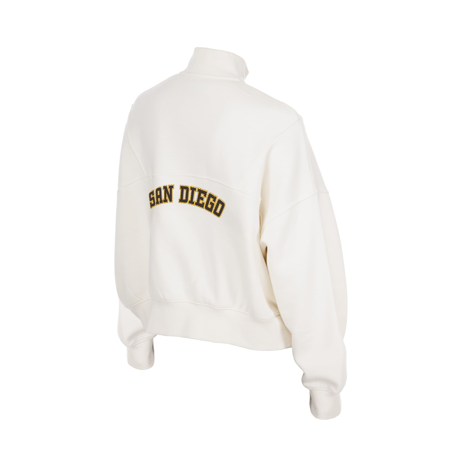 Women's New Era Light Beige San Diego Padres Dune Dust Quarter-Zip Fleece