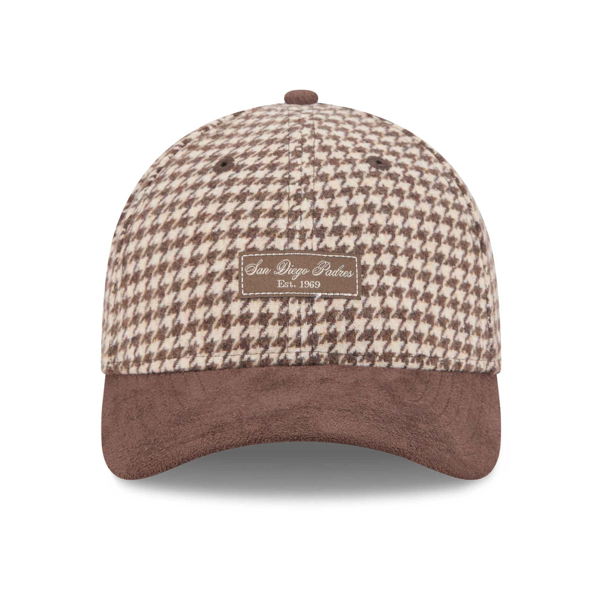 Casquette ajustable New Era 9FORTY M-Crown marron clair pour femme, San Diego Padres, en fausse laine.