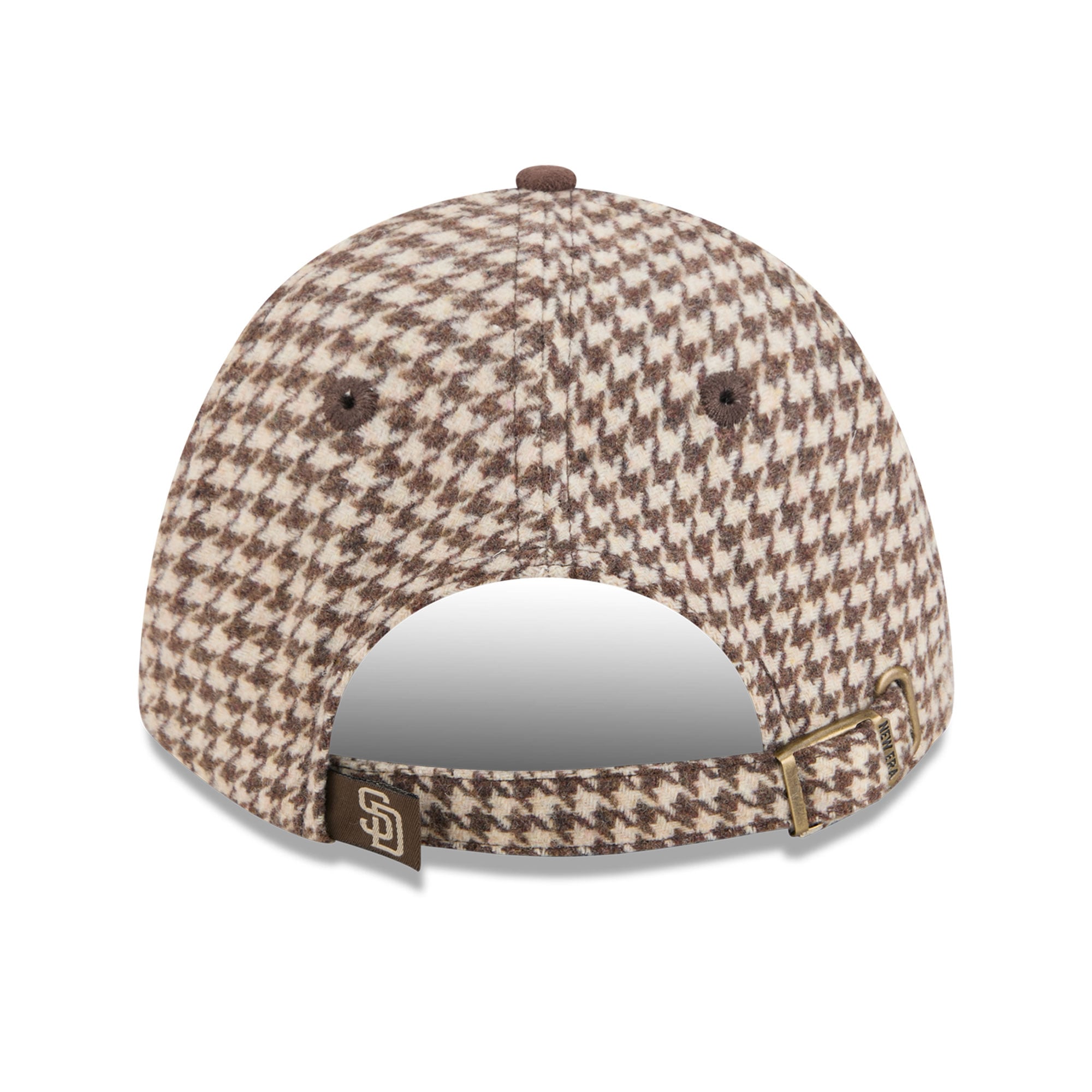 Casquette ajustable New Era 9FORTY M-Crown marron clair pour femme, San Diego Padres, en fausse laine.