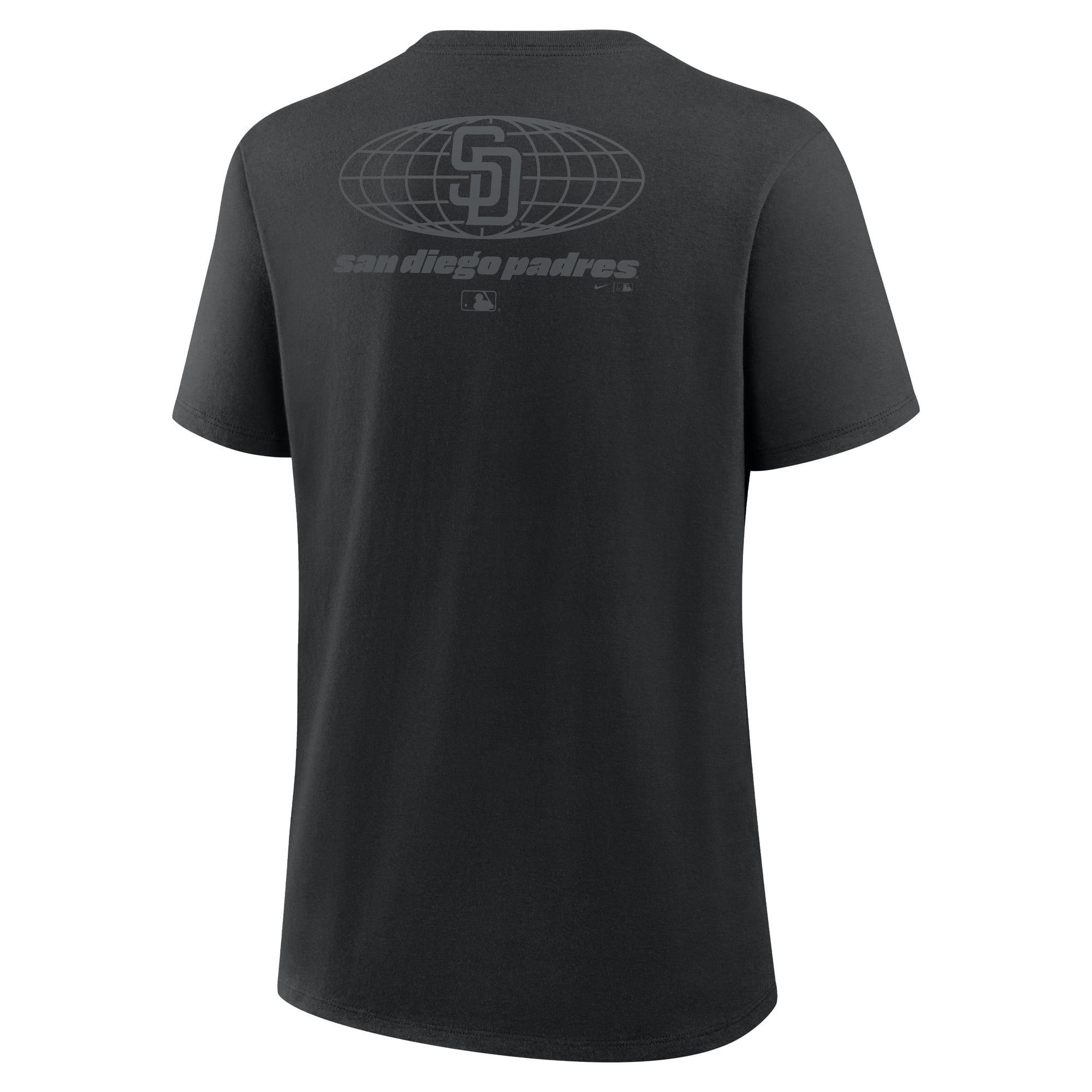 Women's Nike Black San Diego Padres Globe Logo T-Shirt