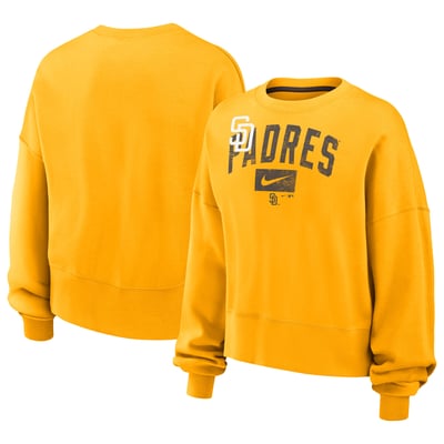 San Diego Padres Nike Women's Oversized Phoenix Fleece Sweatshirt - Gold
