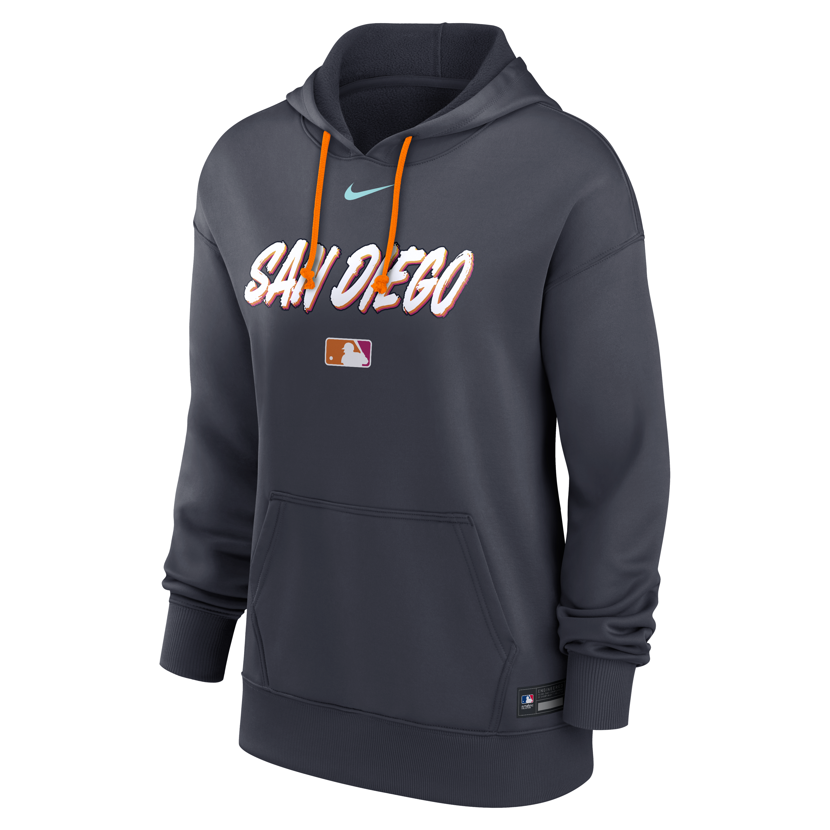 Women's Nike Obsidian San Diego Padres Authentic Collection City Connect Therma Hoodie