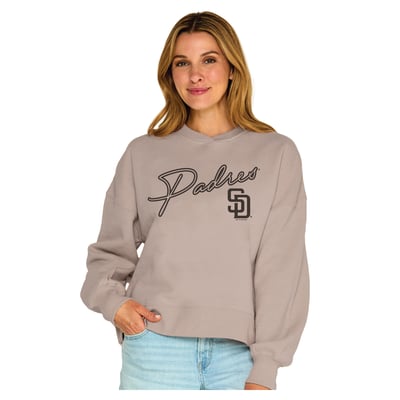 San Diego Padres Soft as a Grape Women's Snuggly Sweatshirt - Sand