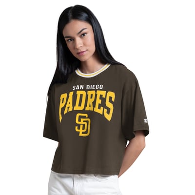  San Diego Padres Starter Women's Ace Cropped T-Shirt - Brown