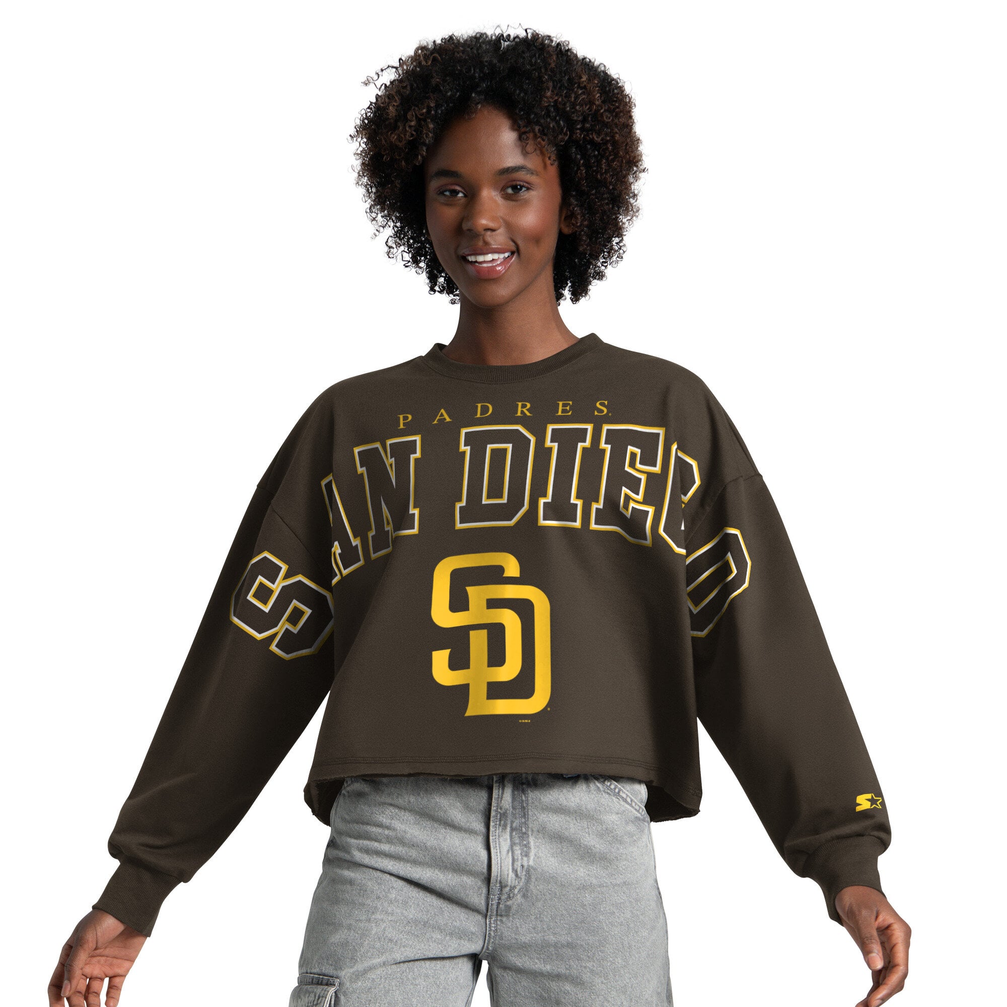 Sweat-shirt court Starter marron San Diego Padres Bleachers II pour femme