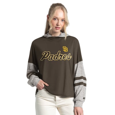  San Diego Padres Starter Women's Fuel Up Lightweight Hoodie - Brown