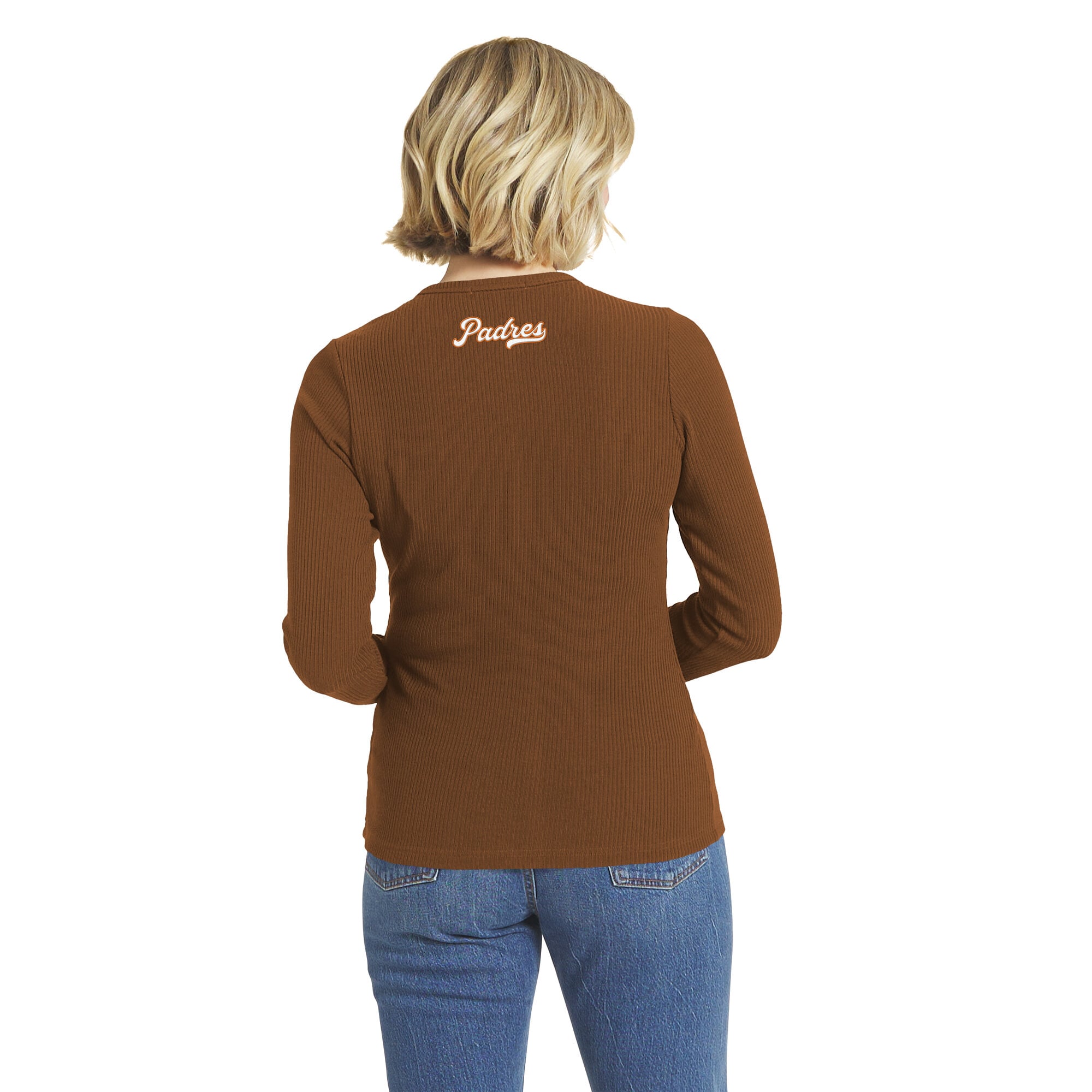 Pull boutonné côtelé marron San Diego Padres de la marque WEAR by Erin Andrews pour femme