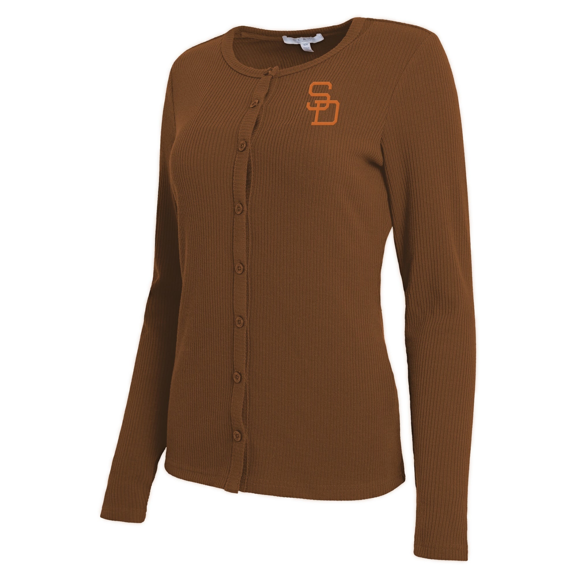 Pull boutonné côtelé marron San Diego Padres de la marque WEAR by Erin Andrews pour femme