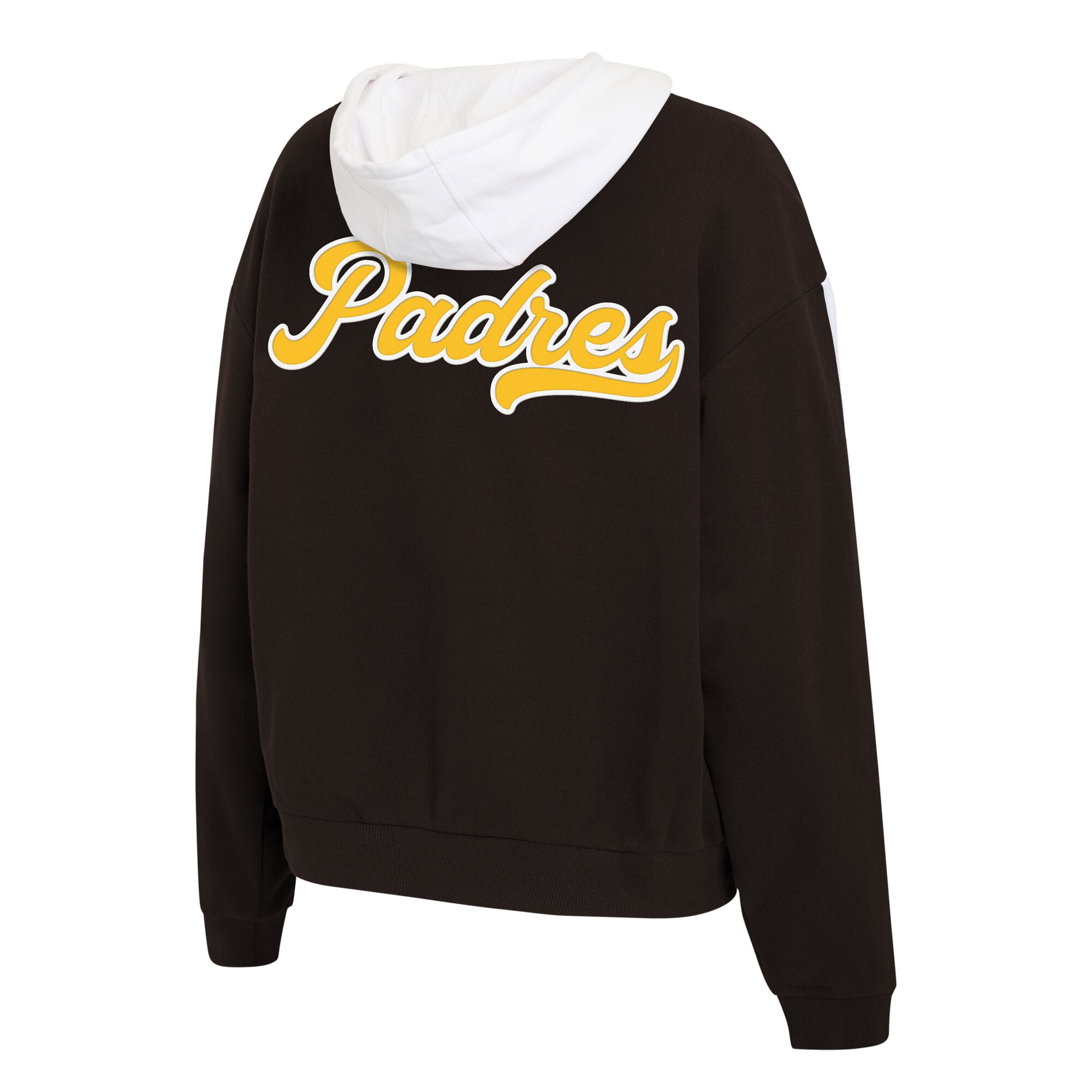 Sweat à capuche zippé marron et blanc San Diego Padres de la marque WEAR by Erin Andrews pour femme