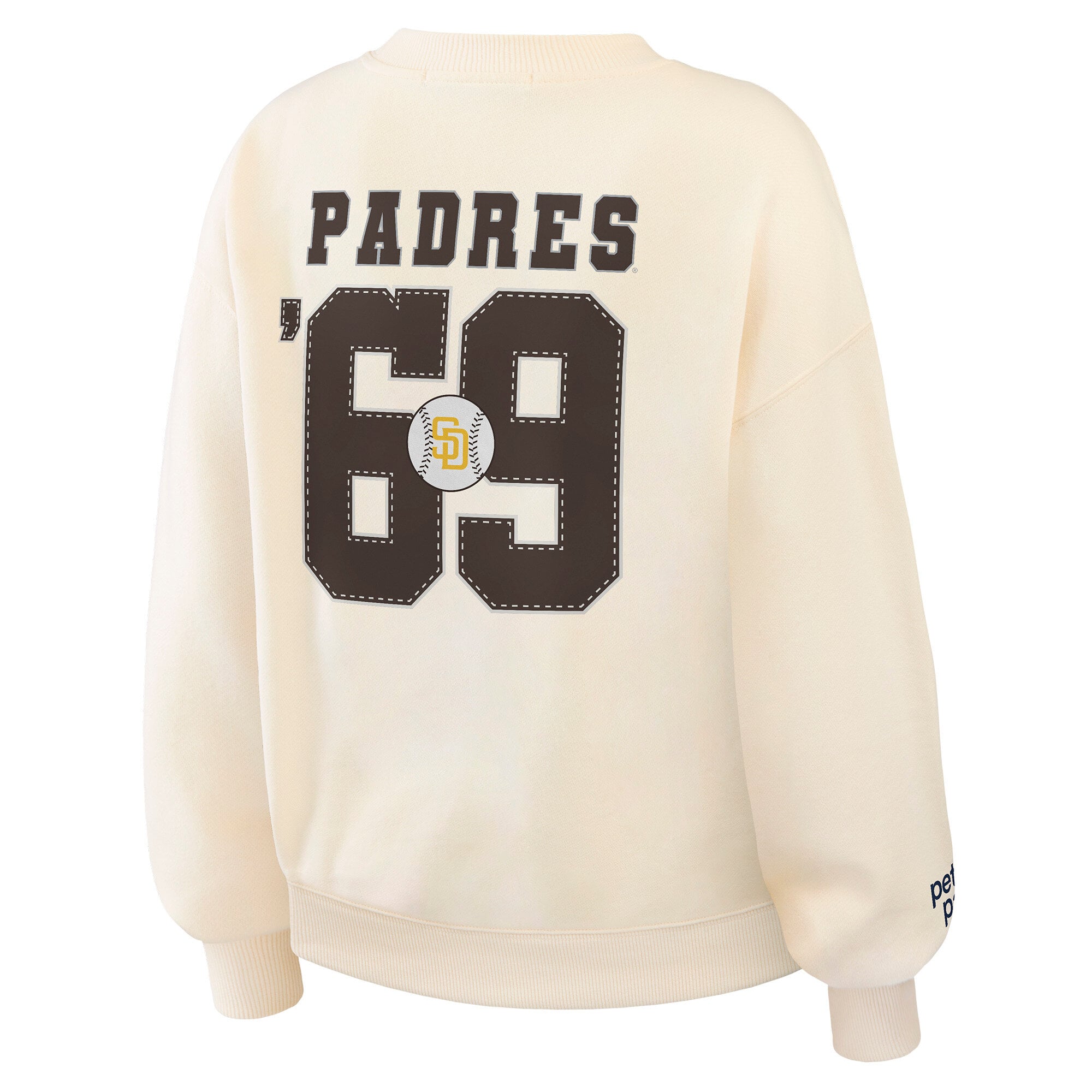 Sweat-shirt à col rond épais crème San Diego Padres de la marque WEAR by Erin Andrews pour femmes