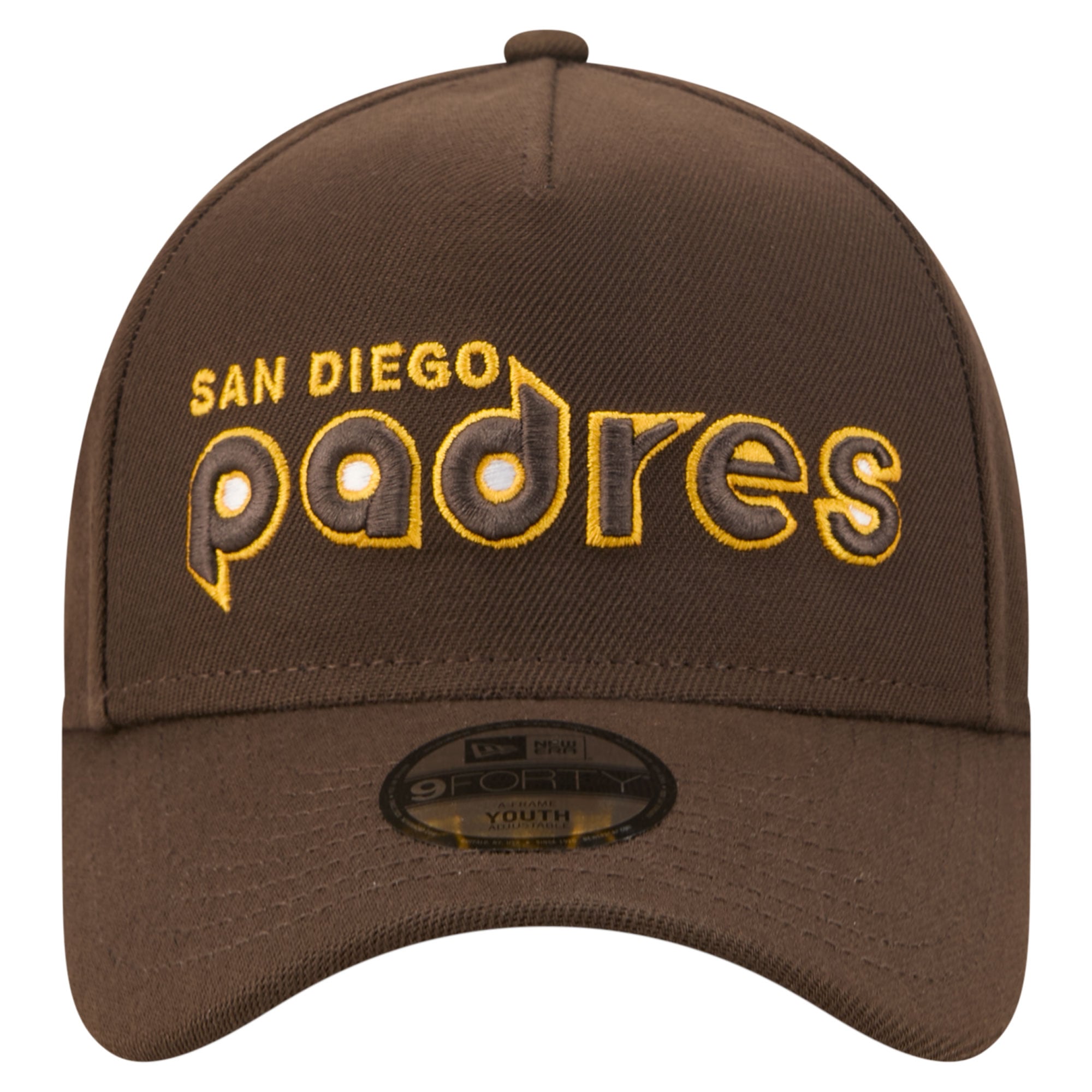 Youth New Era Brown San Diego Padres Cooperstown Logo 9FORTY A-Frame Adjustable Hat