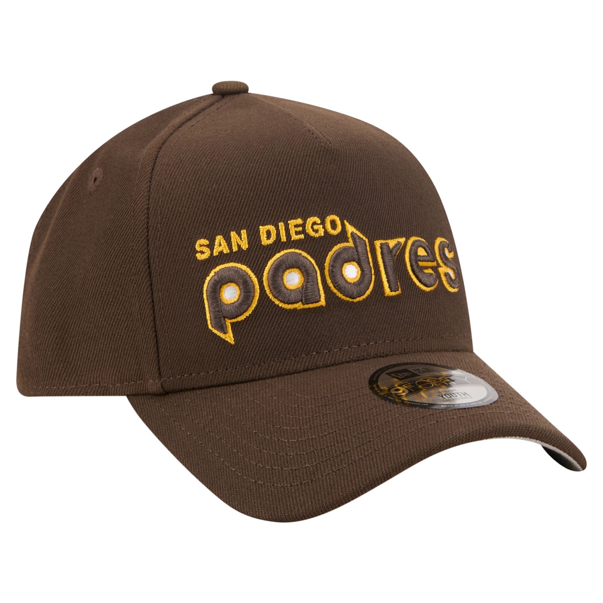 Youth New Era Brown San Diego Padres Cooperstown Logo 9FORTY A-Frame Adjustable Hat