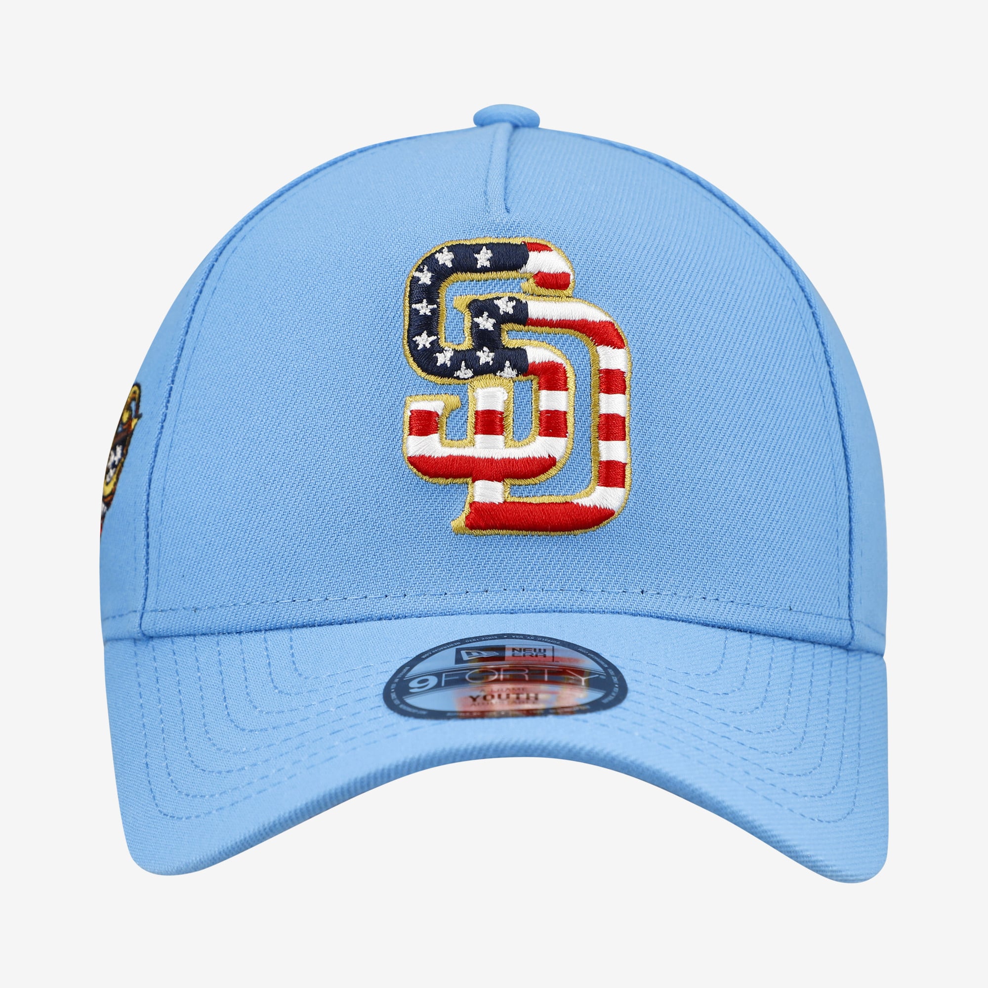 Youth New Era Light Blue San Diego Padres Celebrate America's 250th 9FORTY A-Frame Adjustable Hat