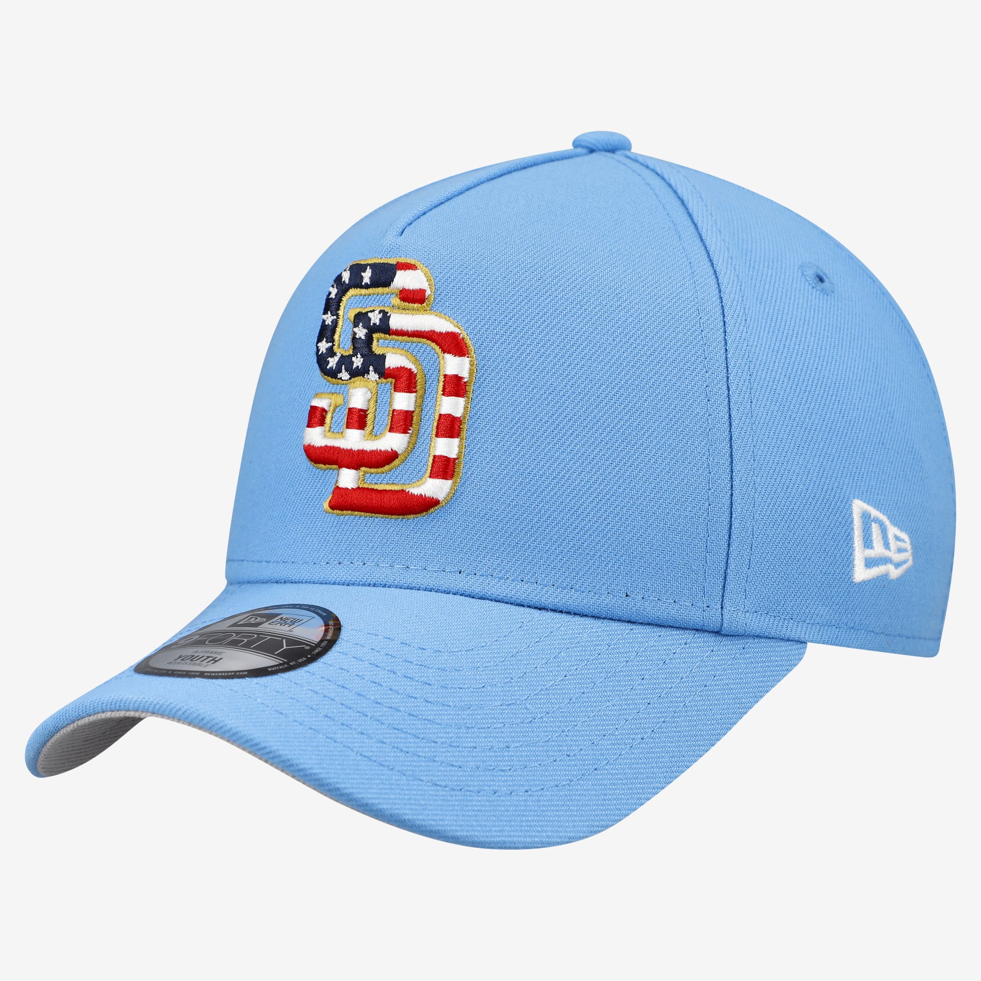 Youth New Era Light Blue San Diego Padres Celebrate America's 250th 9FORTY A-Frame Adjustable Hat