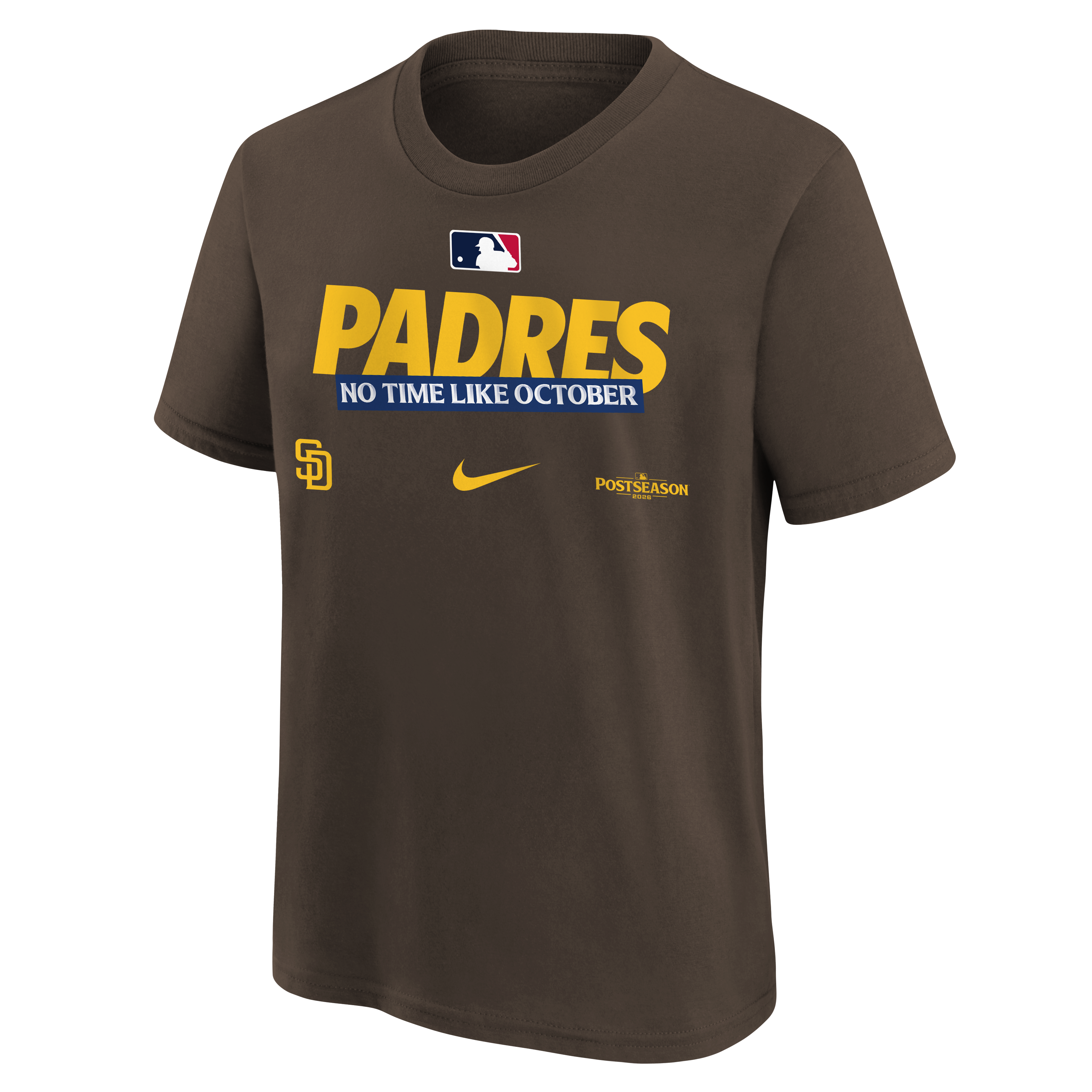 T-shirt Nike marron pour enfant, collection authentique des Padres de San Diego, séries éliminatoires la MLB 2026