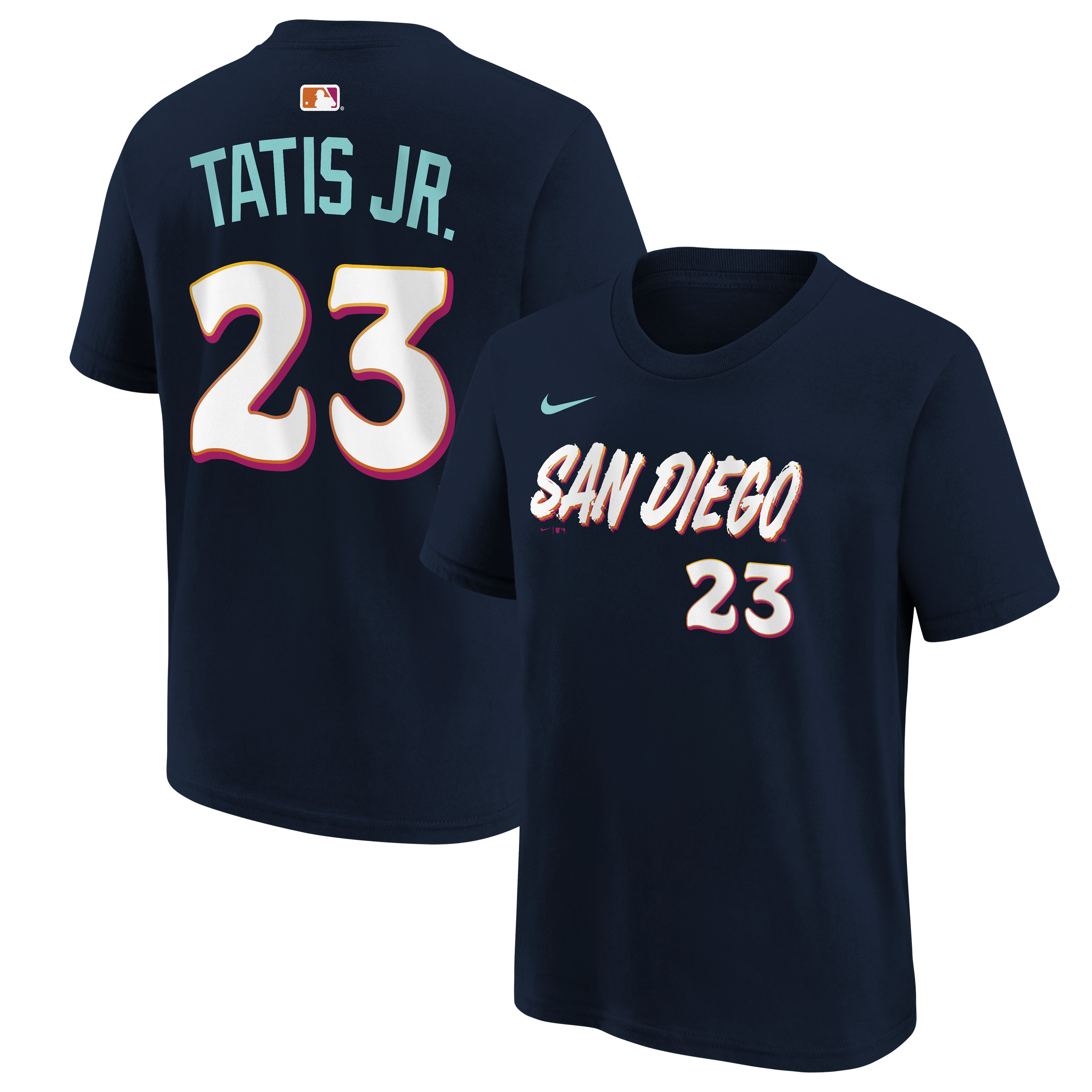 T-shirt Nike enfant Fernando Tatis Jr. Obsidian San Diego Padres 2026 City Connect avec nom et numéro