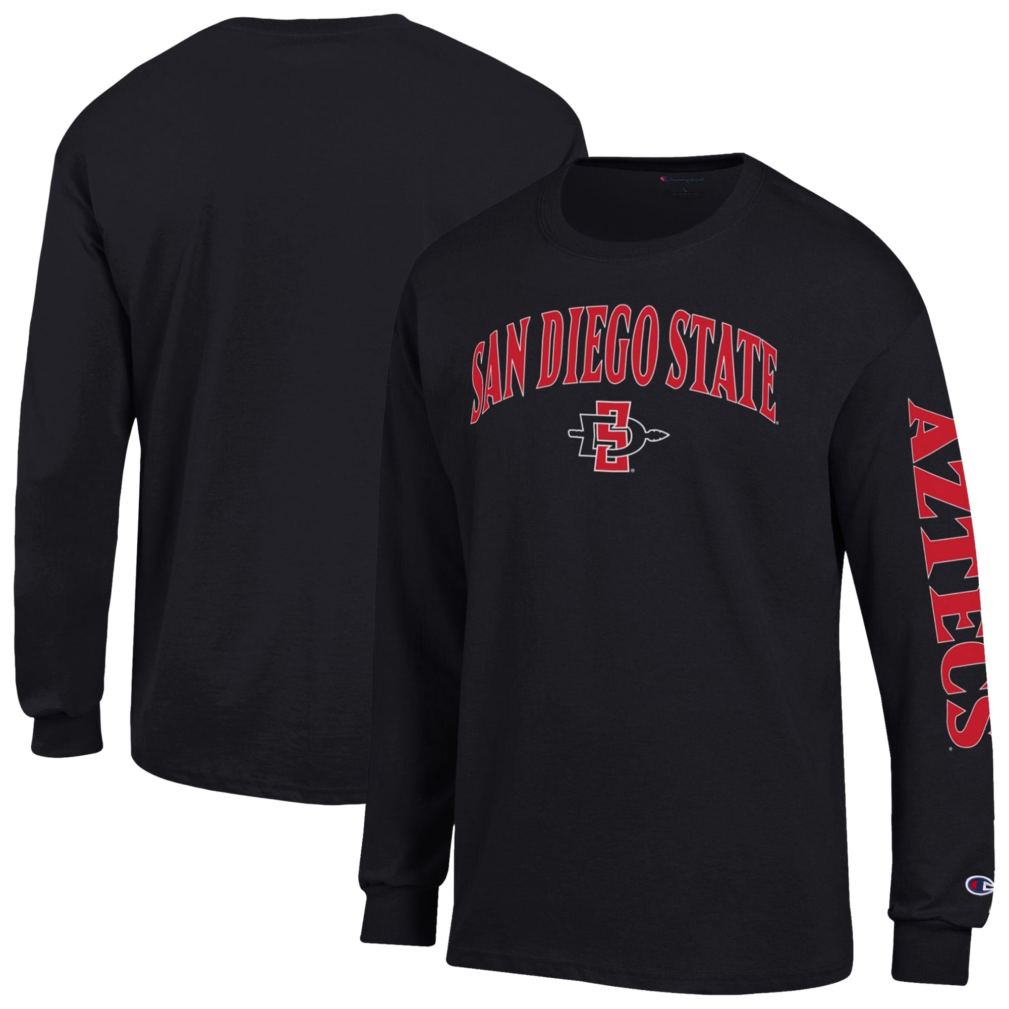 Men's Champion Black San Diego State Aztecs Arch Logo Long Sleeve T-Shirt