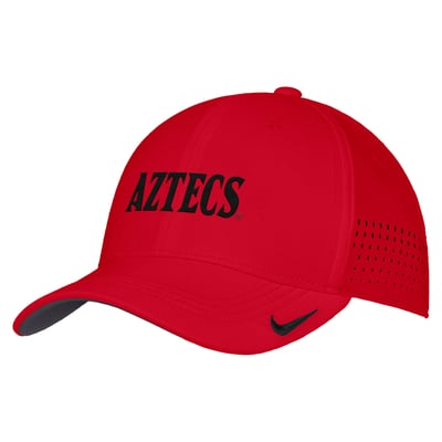 San Diego State Aztecs Nike 2026 On-Field AeroBill SwooshFlex Dri-FIT Hat - Red