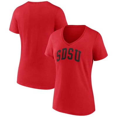 San Diego State Aztecs Women's Arch V-Neck T-Shirt - Cardinal